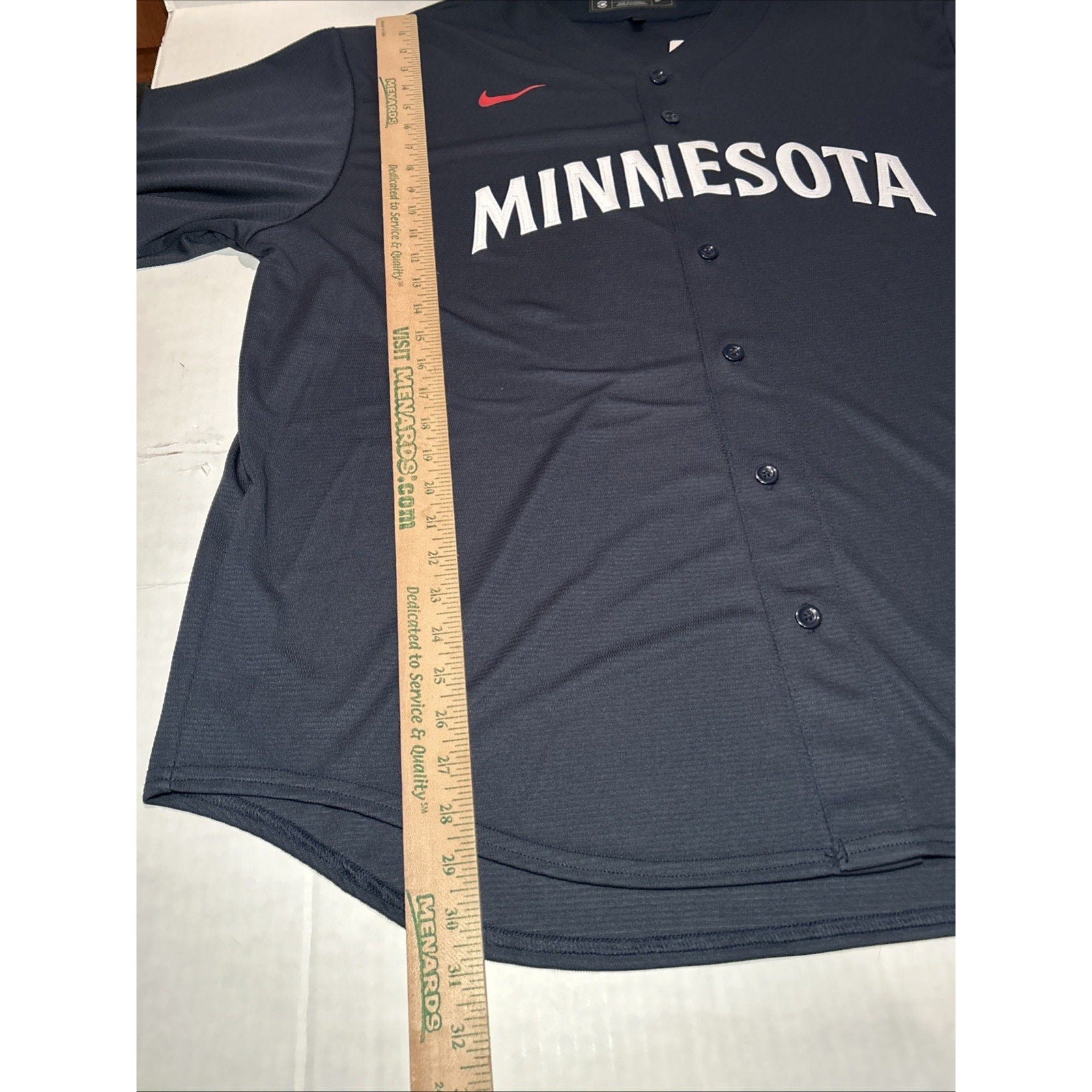 Minnesota Twins Nike Men's Short Sleeved Button Up Navy Blue Jersey XXLarge