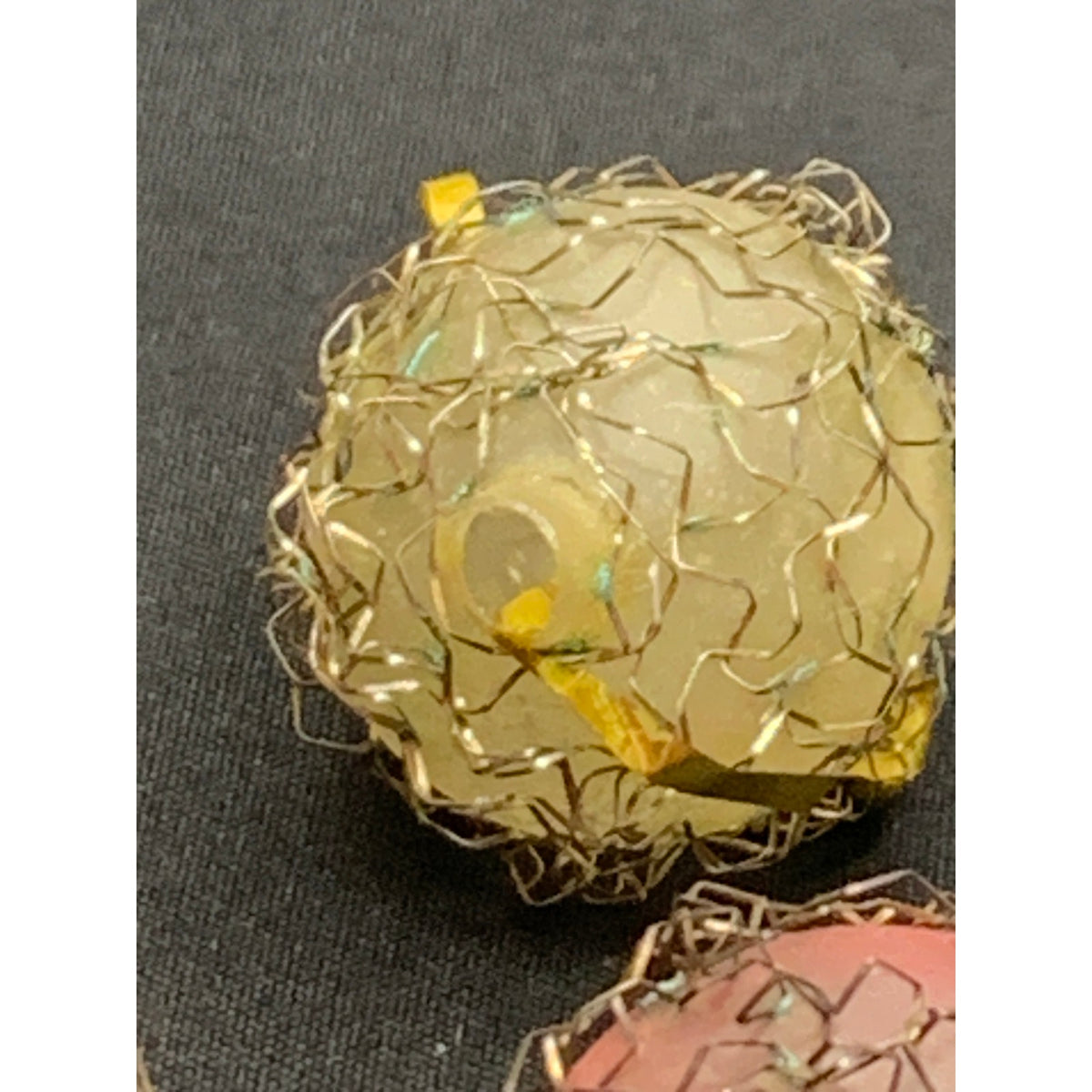 Vintage 1940s 1950s Wire Wrapped Glass Christmas Ornaments Mini Lot of 5