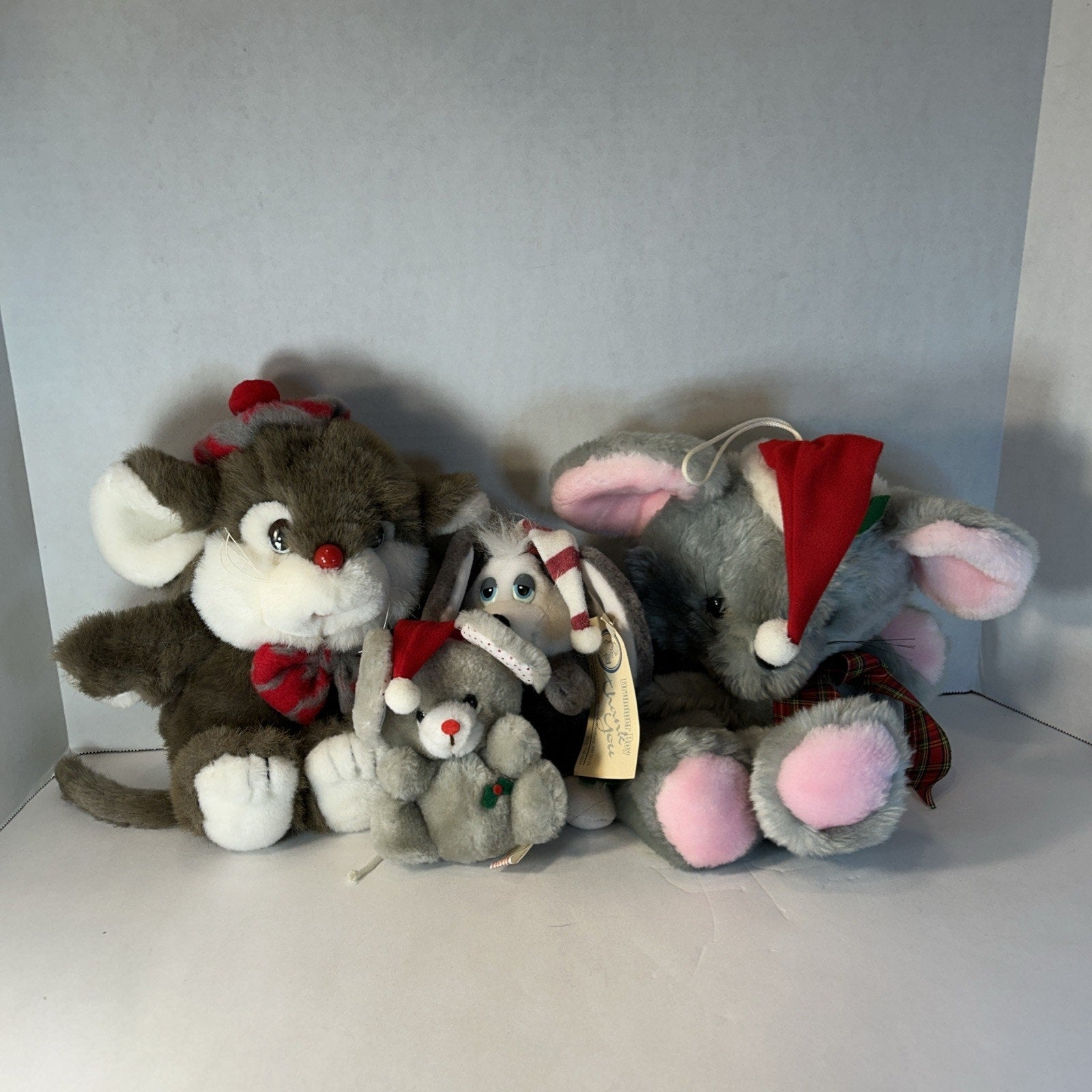 Christmas Plush Mouse Lot of Four