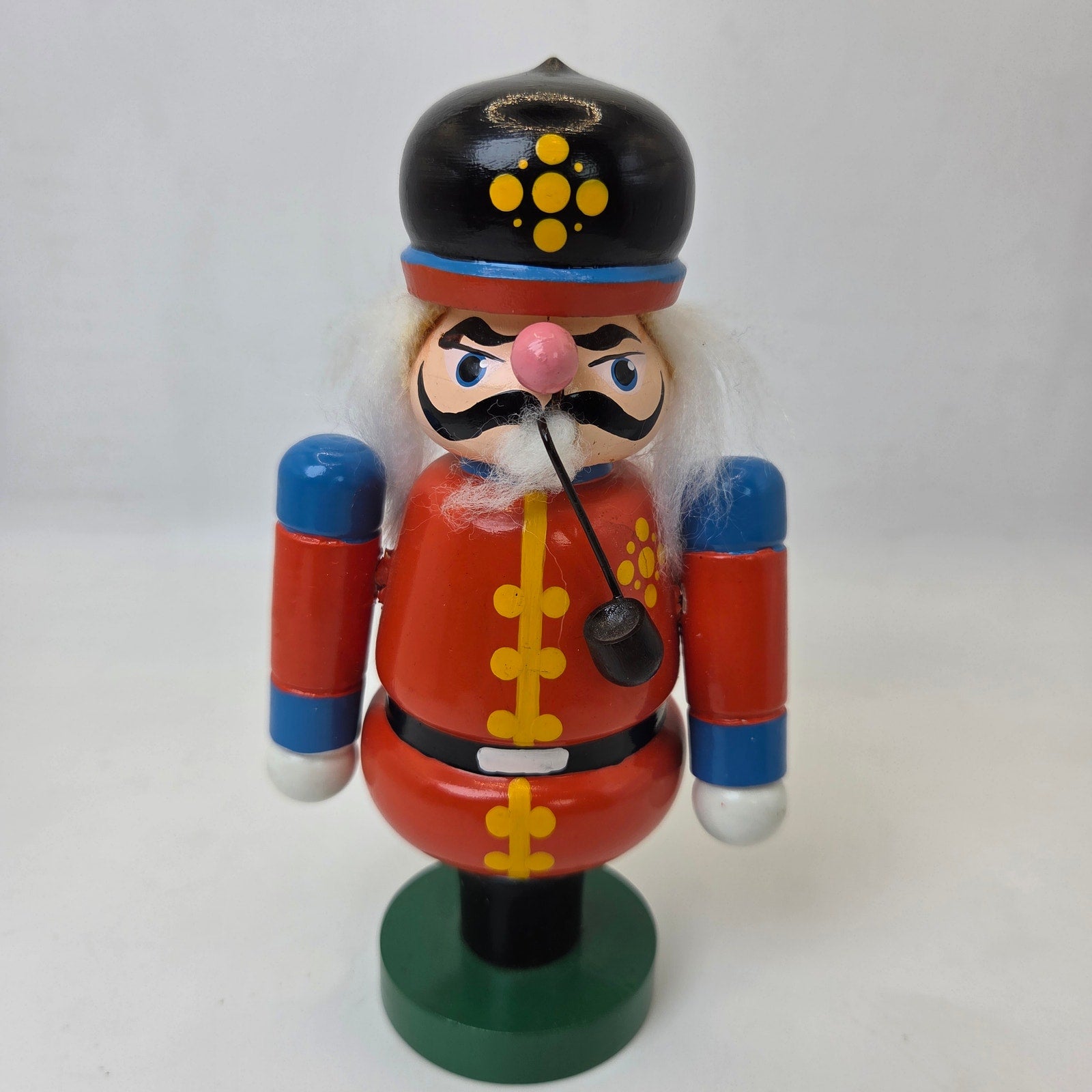 Vintage German Räucherfigur Wooden Incense Smoker Soldier with Pipe 6"