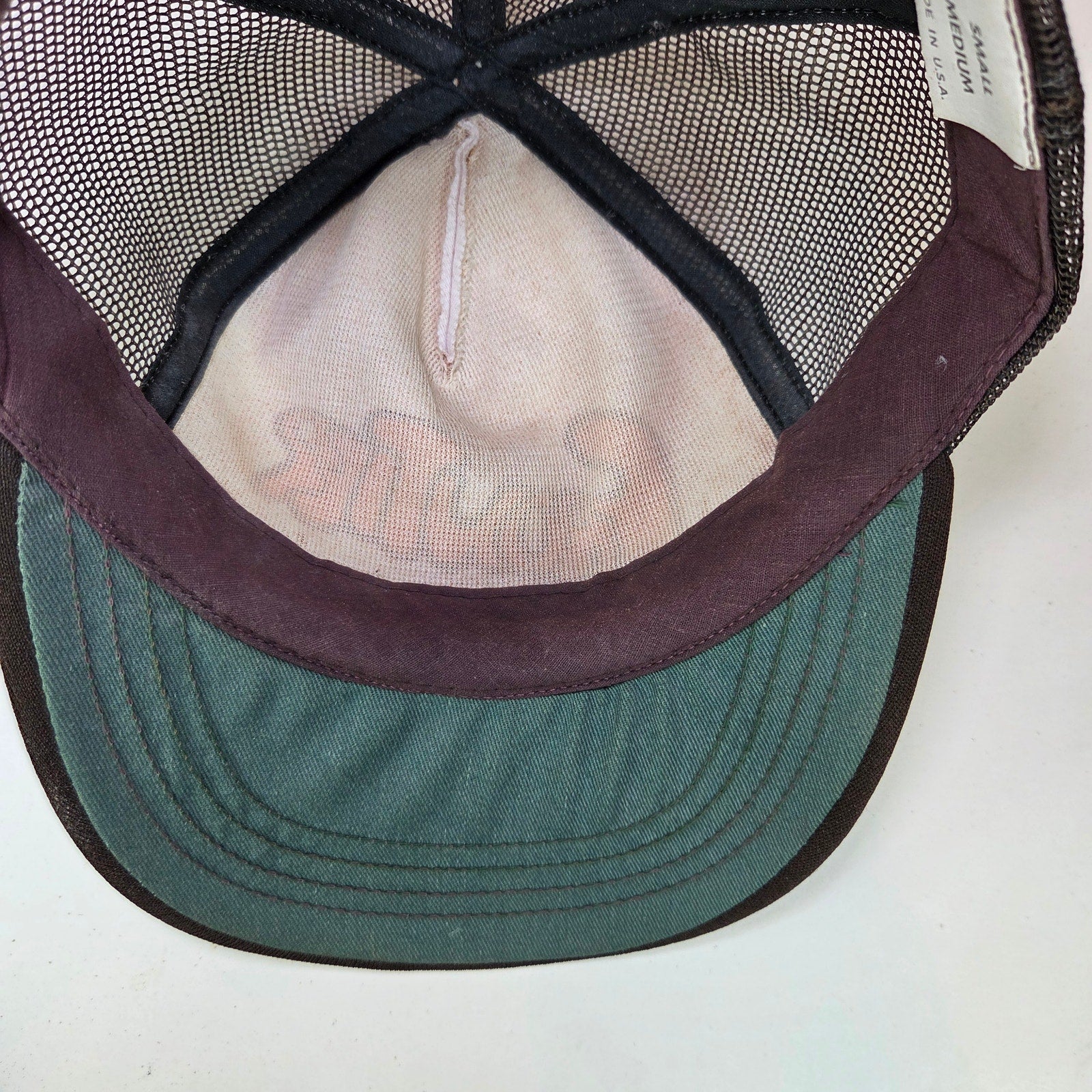 Vintage Frontier Bar & Eatery Trucker Hat Snapback Mesh Cap Brown White USA
