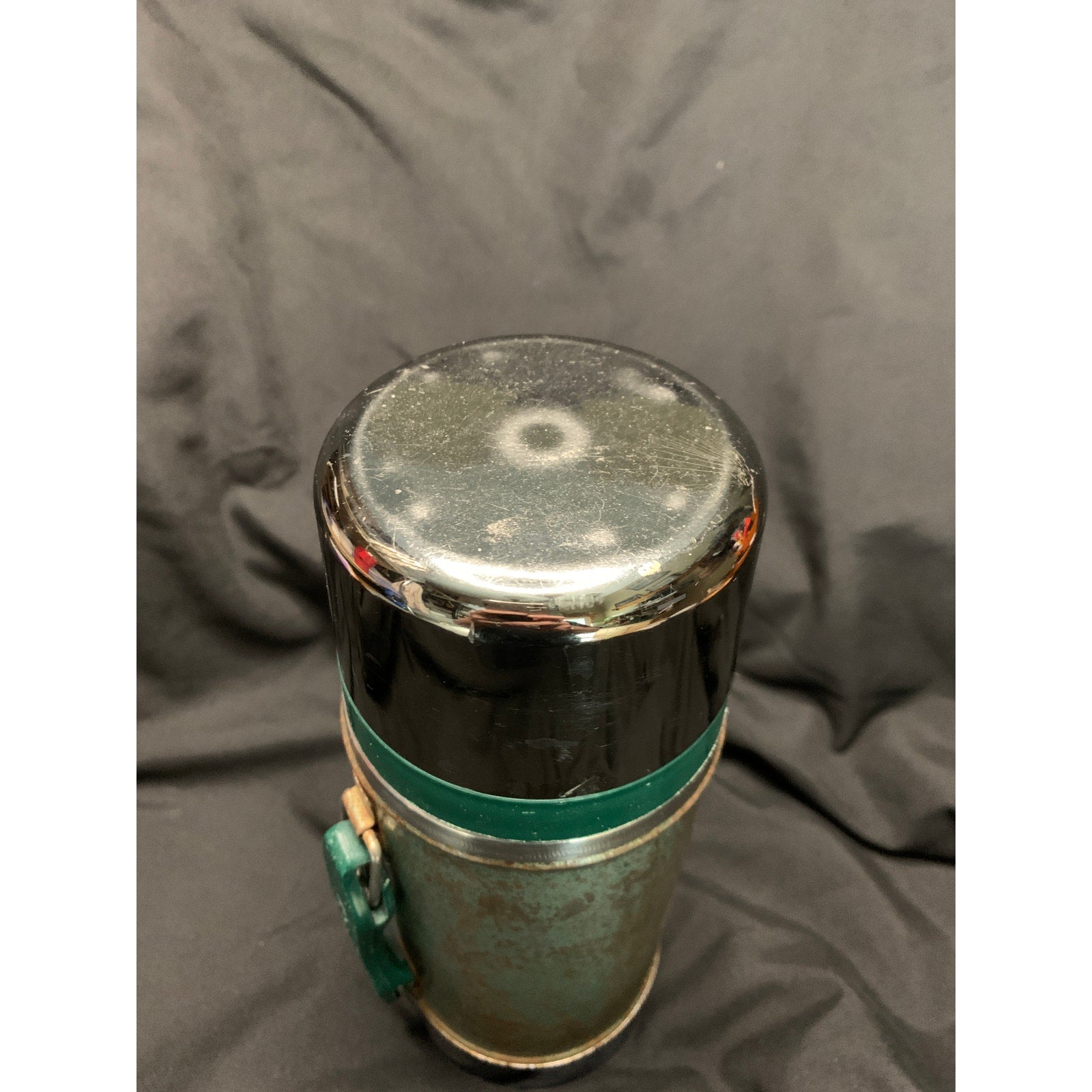 1987 Aladdin Stanley A-1350B 24oz Wide Mouth Thermos USA Green Vintage