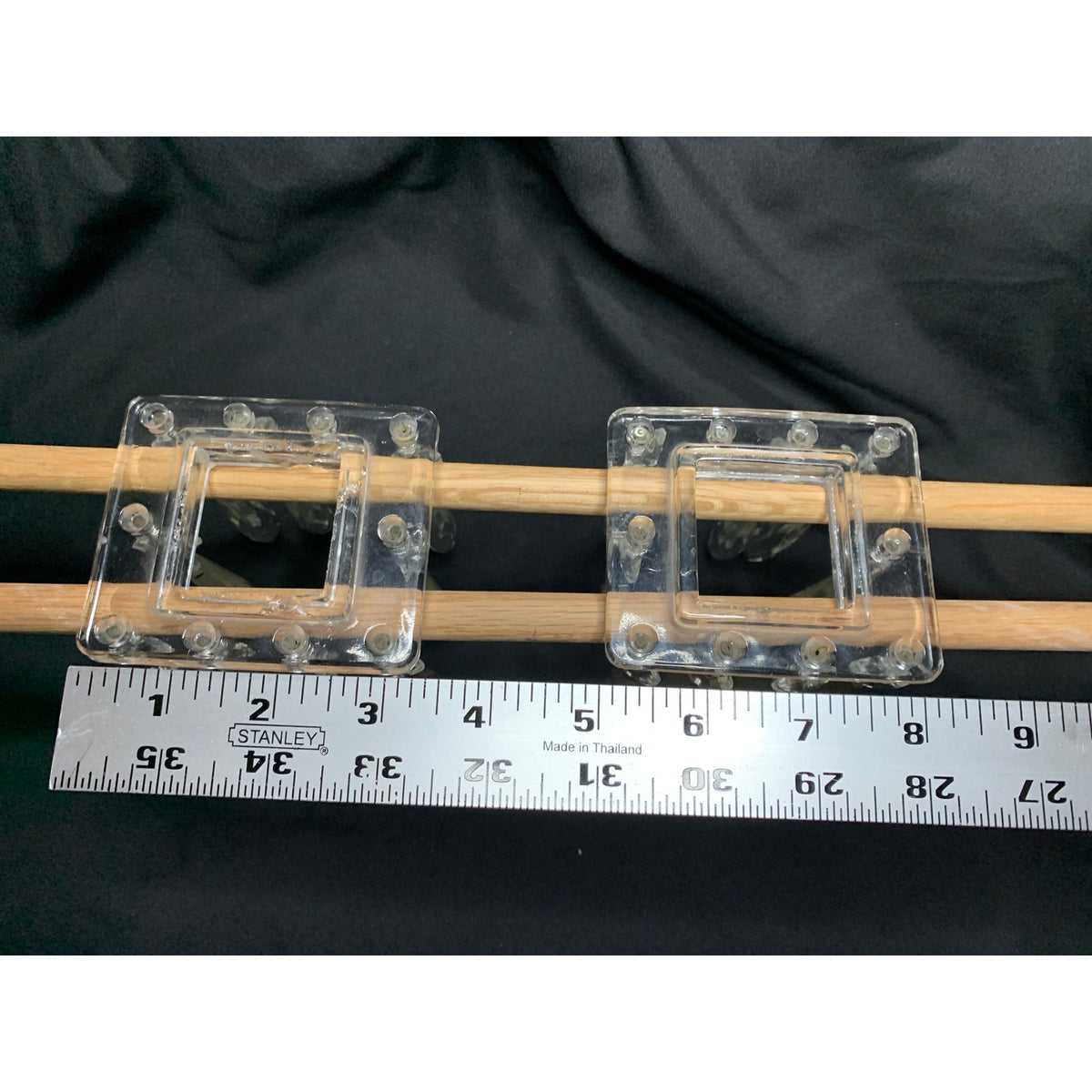 Vintage Lead Crystal Square Bobeches 16 Hanging Prisms Chandelier Pair