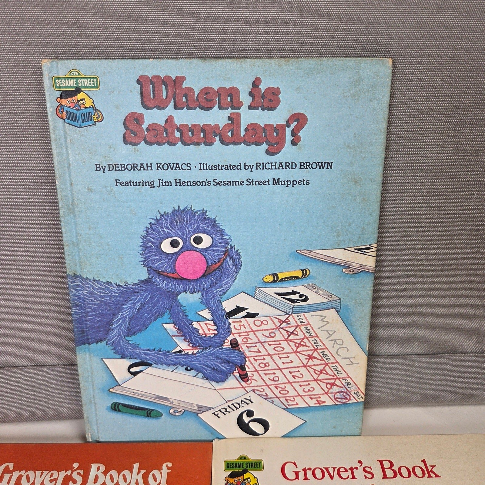 Sesame Street Book Club Grover Hardcover Book Lot 5 Vintage 1980s CTW