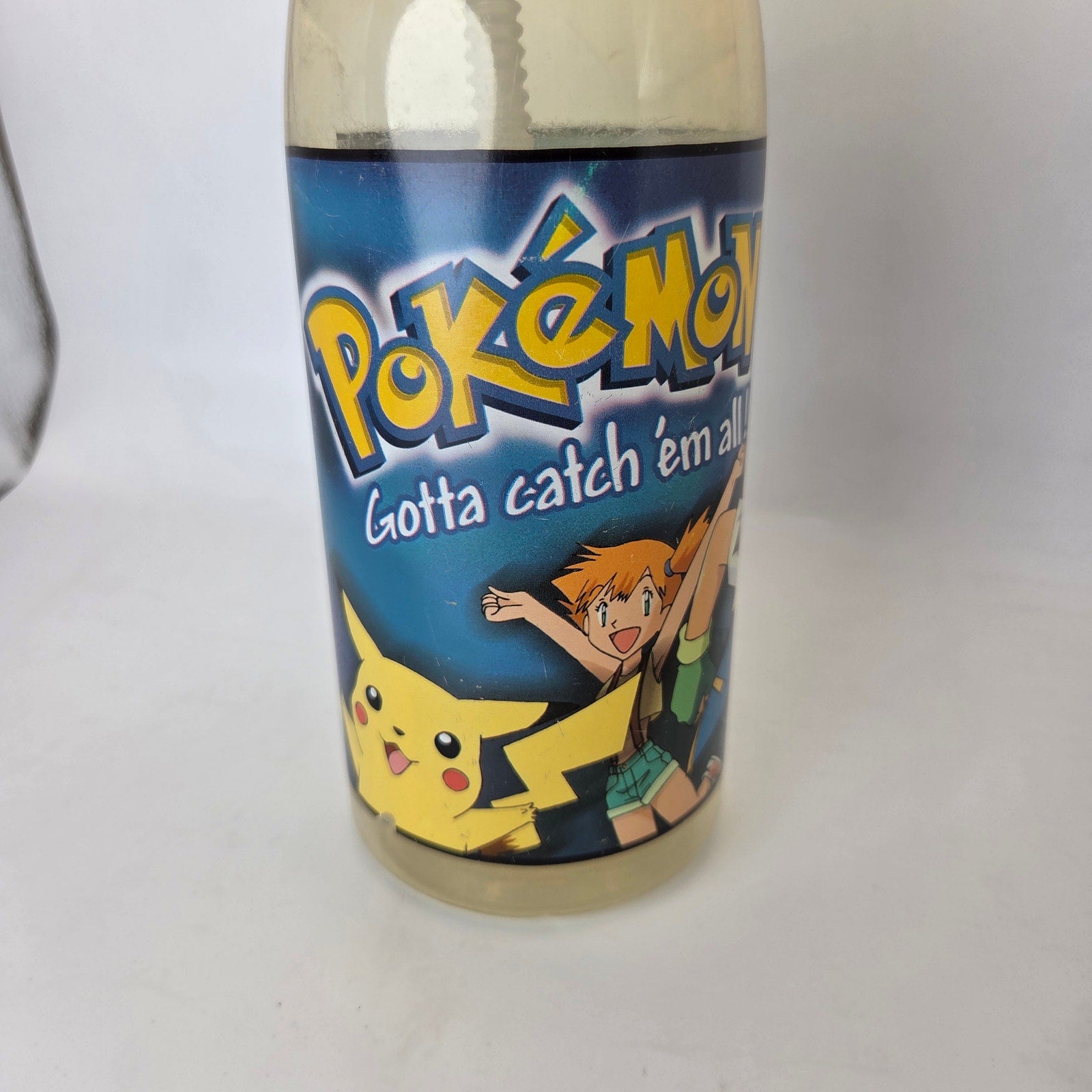 1999 Pokemon Water Bottle Nintendo Licensed Pikachu Ash Vintage Kids Cup