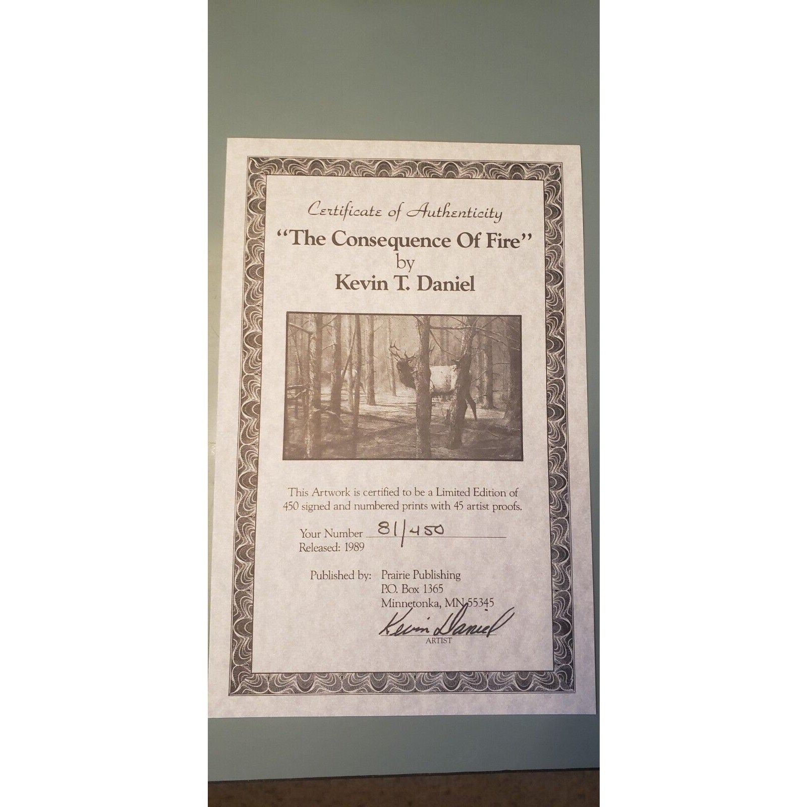 Kevin Daniel "The Consequence of Fire" Framed Art Print LE 81/450 w/ COA 44"x33"