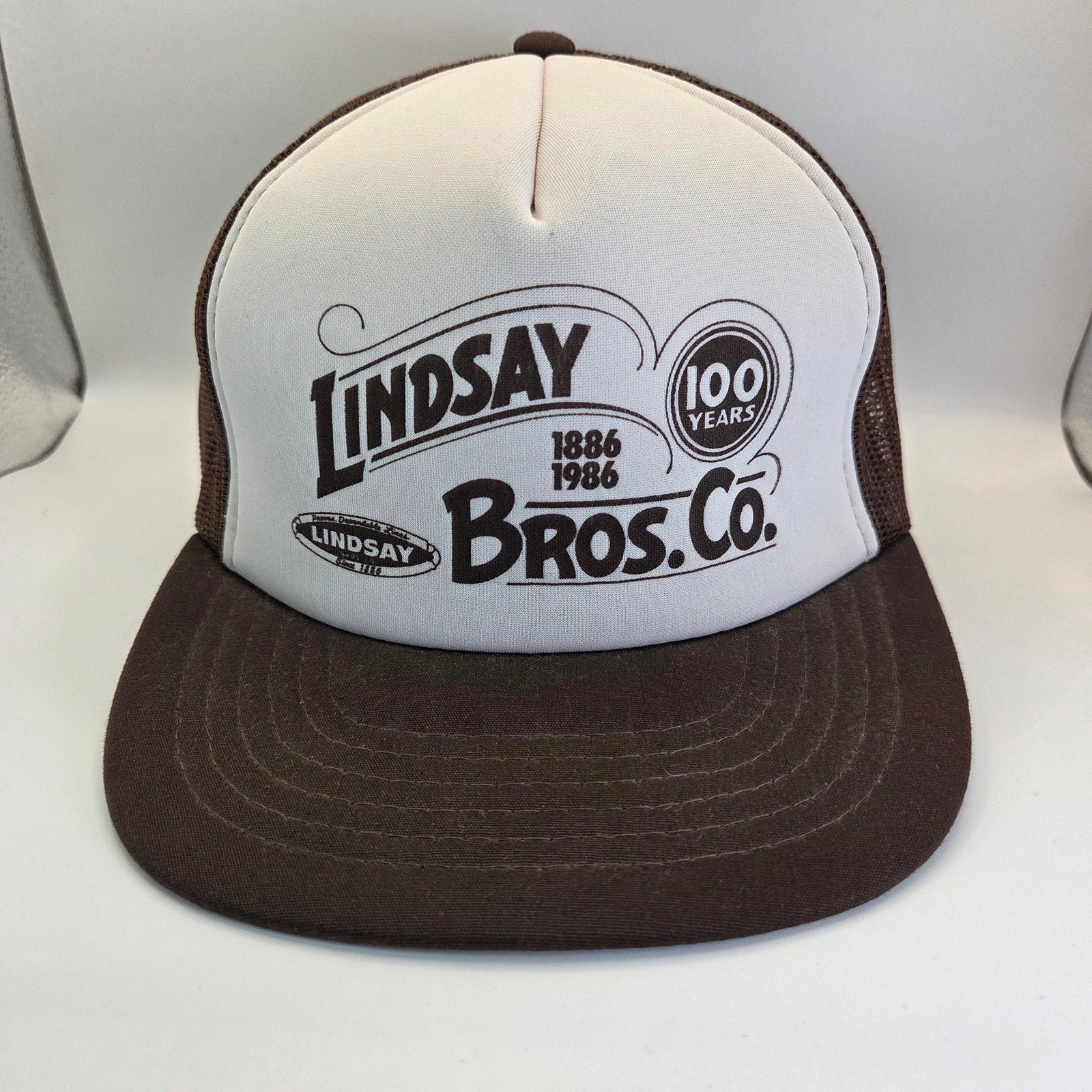 Vintage 1986 Lindsay Bros Co Trucker Hat Snapback 100 Year Yupoong Korea