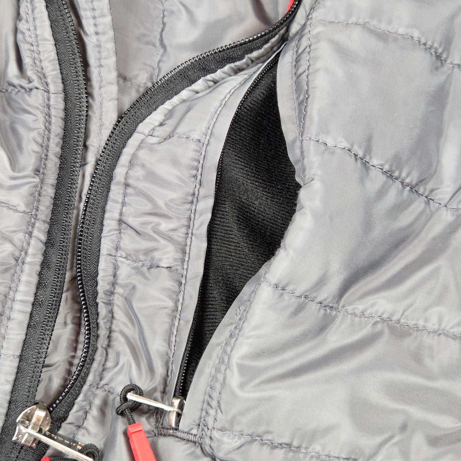 Orvis Hybrid Quilted Full Zip Jacket Mens Large Gray Stretch Fleece Coat