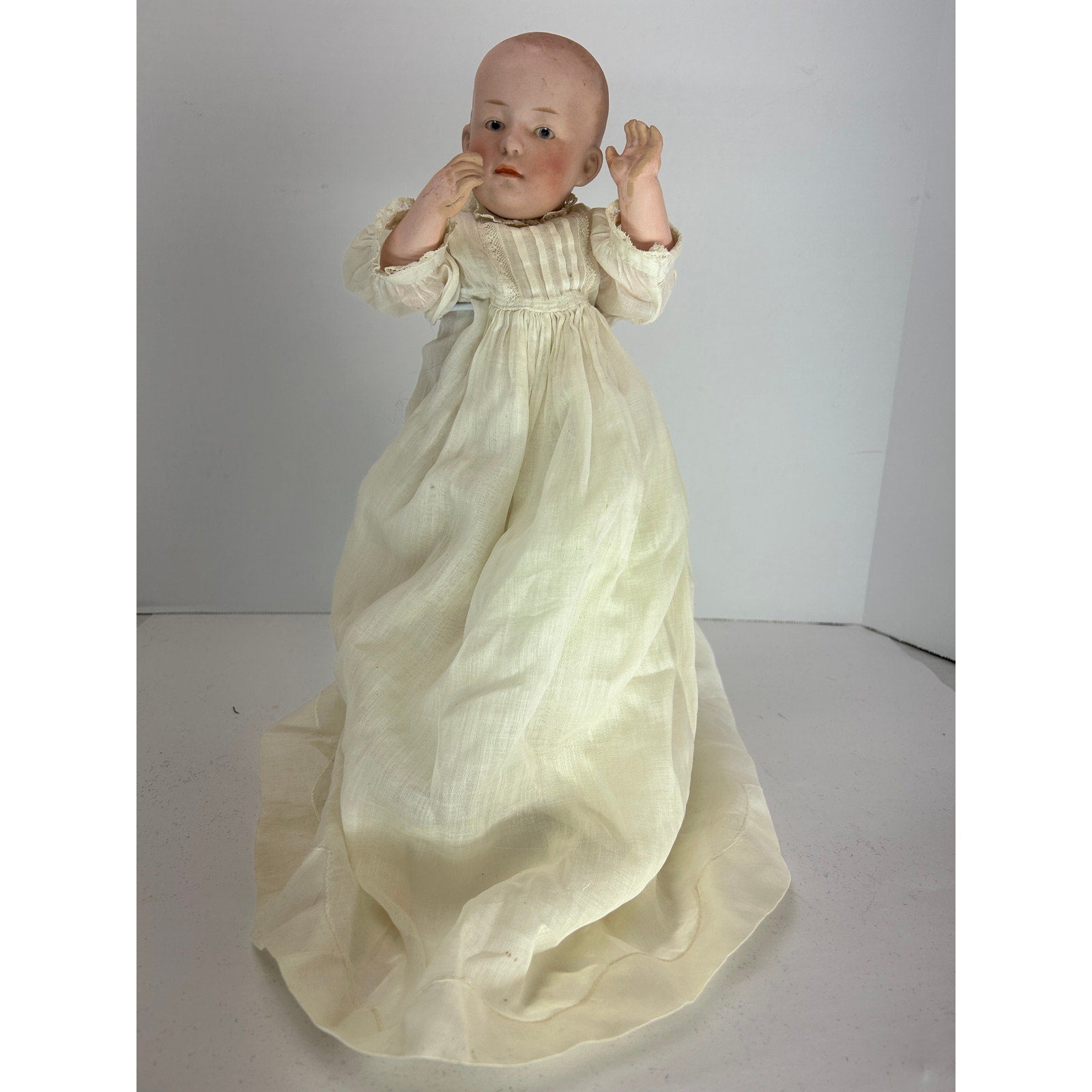 Antique Gebruder Heubach 12" Baby Boy Doll – With Bisque Head & Composition Body
