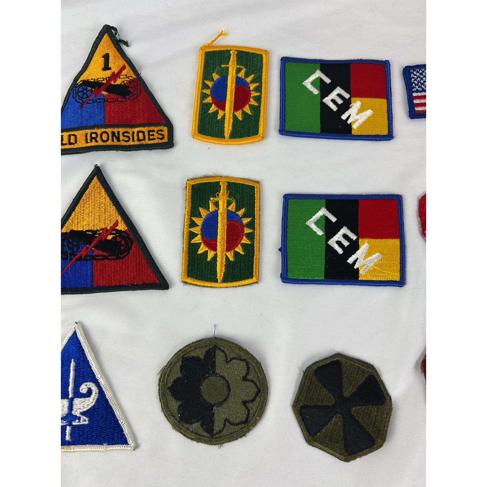 Vintage US Army Patch Lot 1st Armored Old Ironsides Infantry LEM Tapes