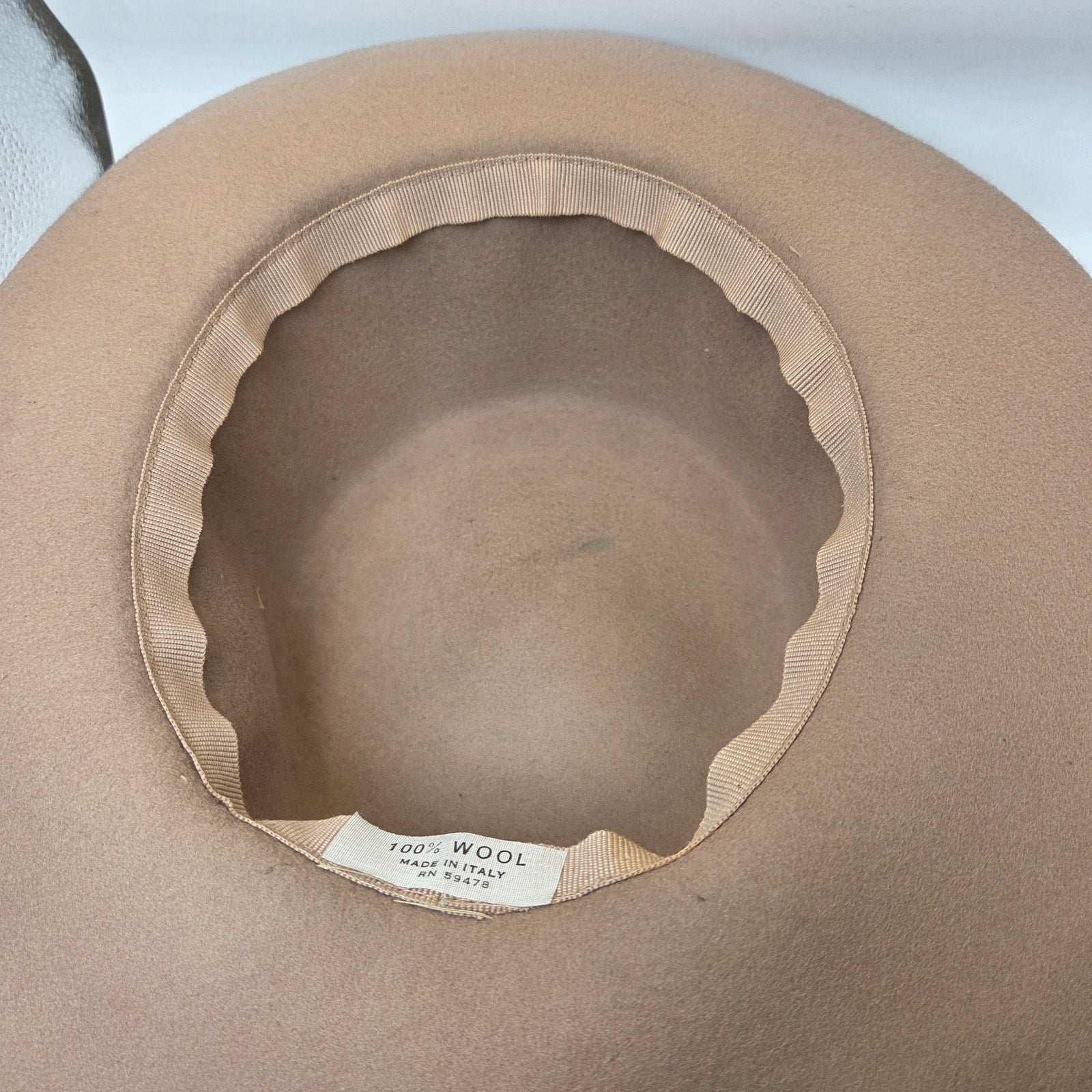 Unbranded Italian Wool Wide Brim Hat Satin Bow Band RN59478 Women's