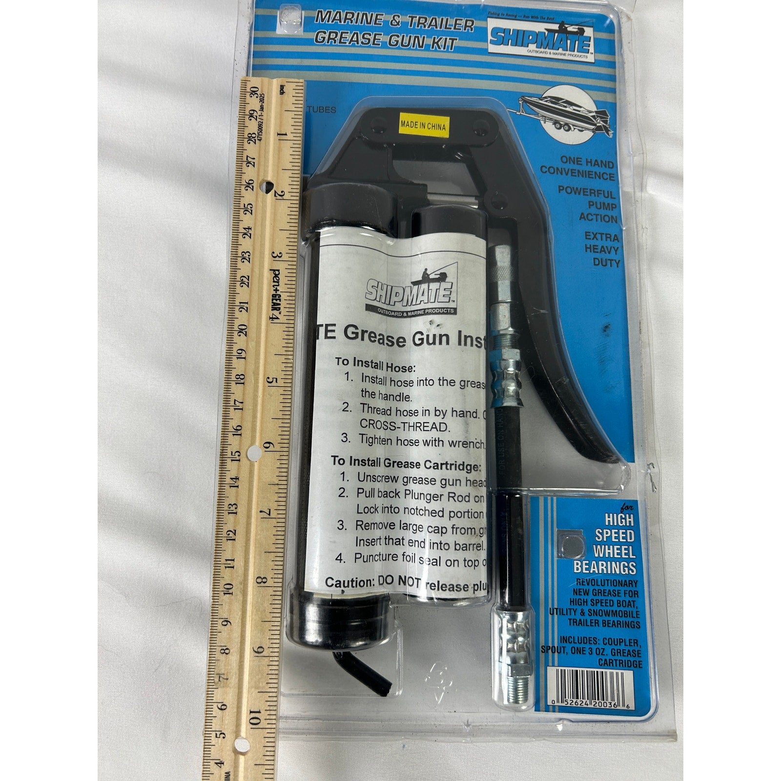 Shipmate Boat Trailer Grease Gun Kit High Speed Wheel Bearing Tool