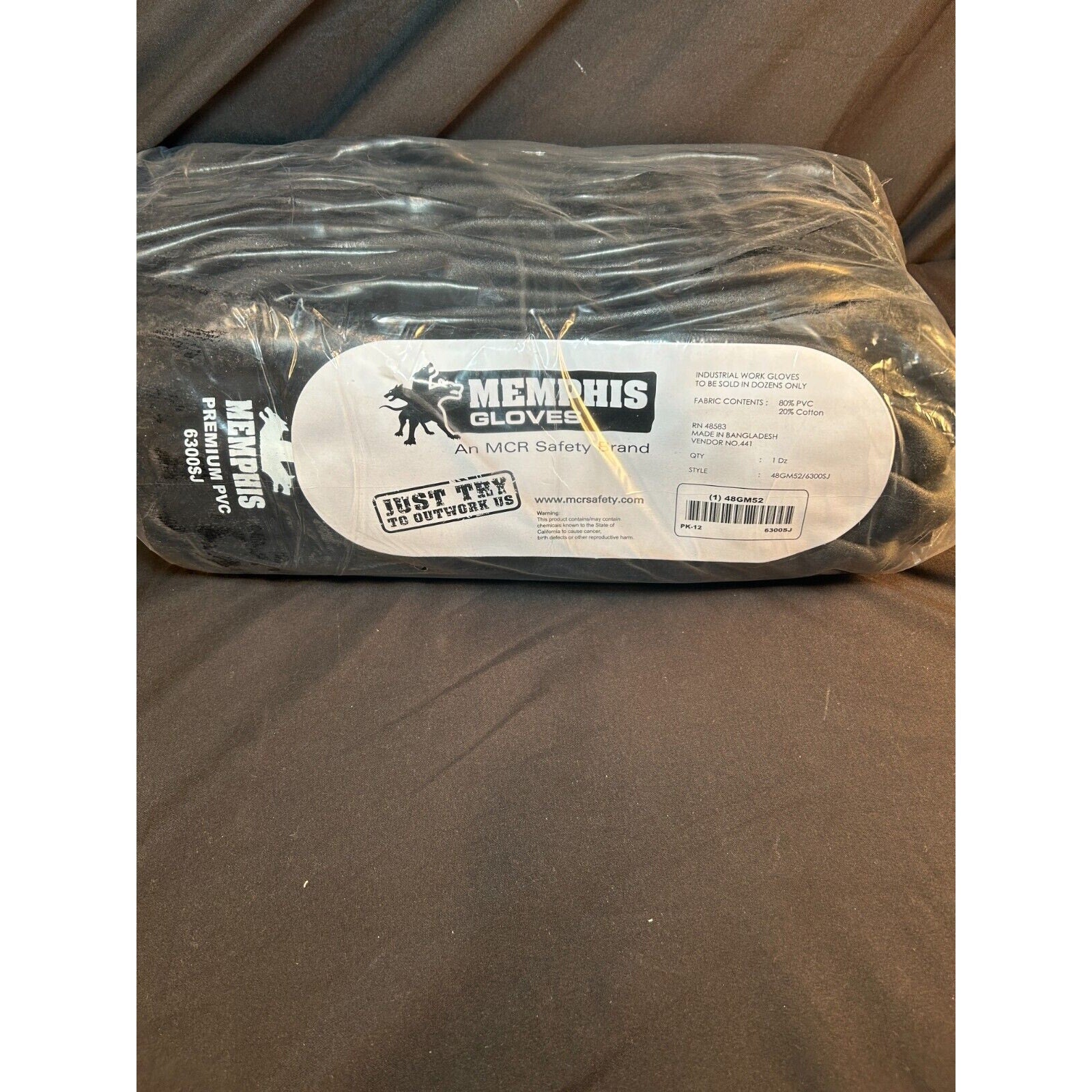 Memphis Premium PVC MCR 14" Chem Resistant Gloves 80%PVC 20%Cotton MFR#6300SJ