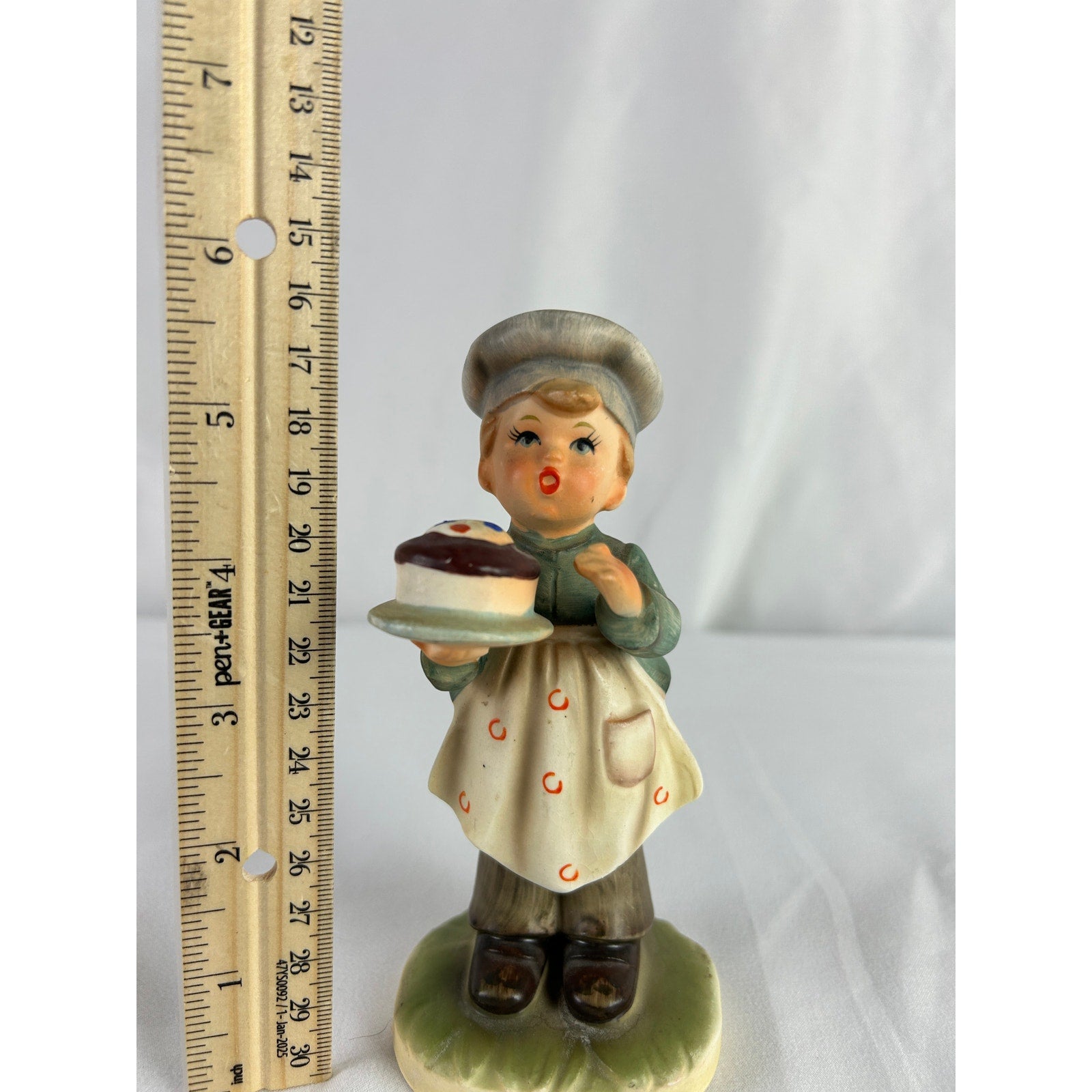Napco Japan Boy With Cake Figurine Baker Serving Dessert Vintage