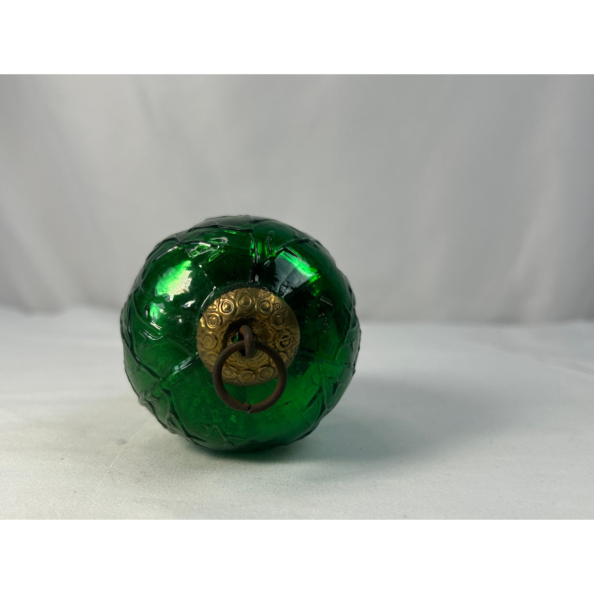 Antique 1800s German Kugel Green Grape Cluster Glass Christmas Ornament 4"