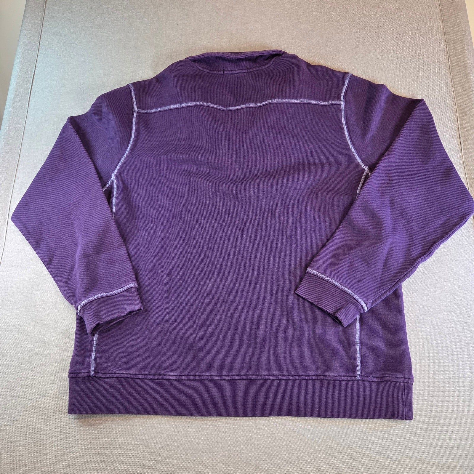 Tommy Bahama Relax 1/4 Zip Sweater XL Purple Cotton Pullover Casual