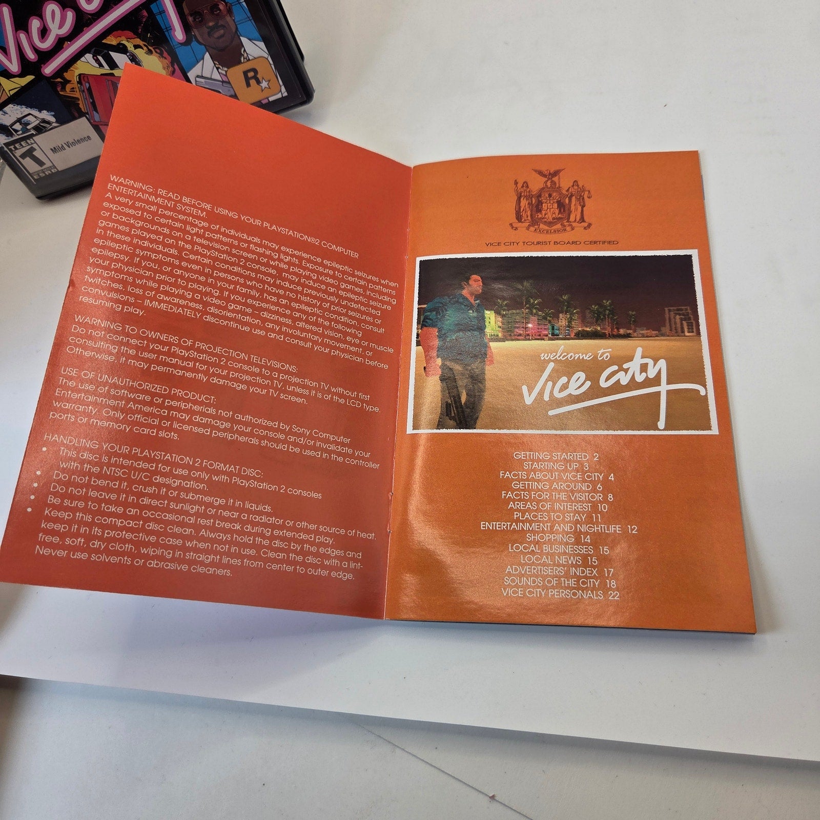 Sony PS2 Grand Theft Auto Vice City Complete Map Manual Black Label Game