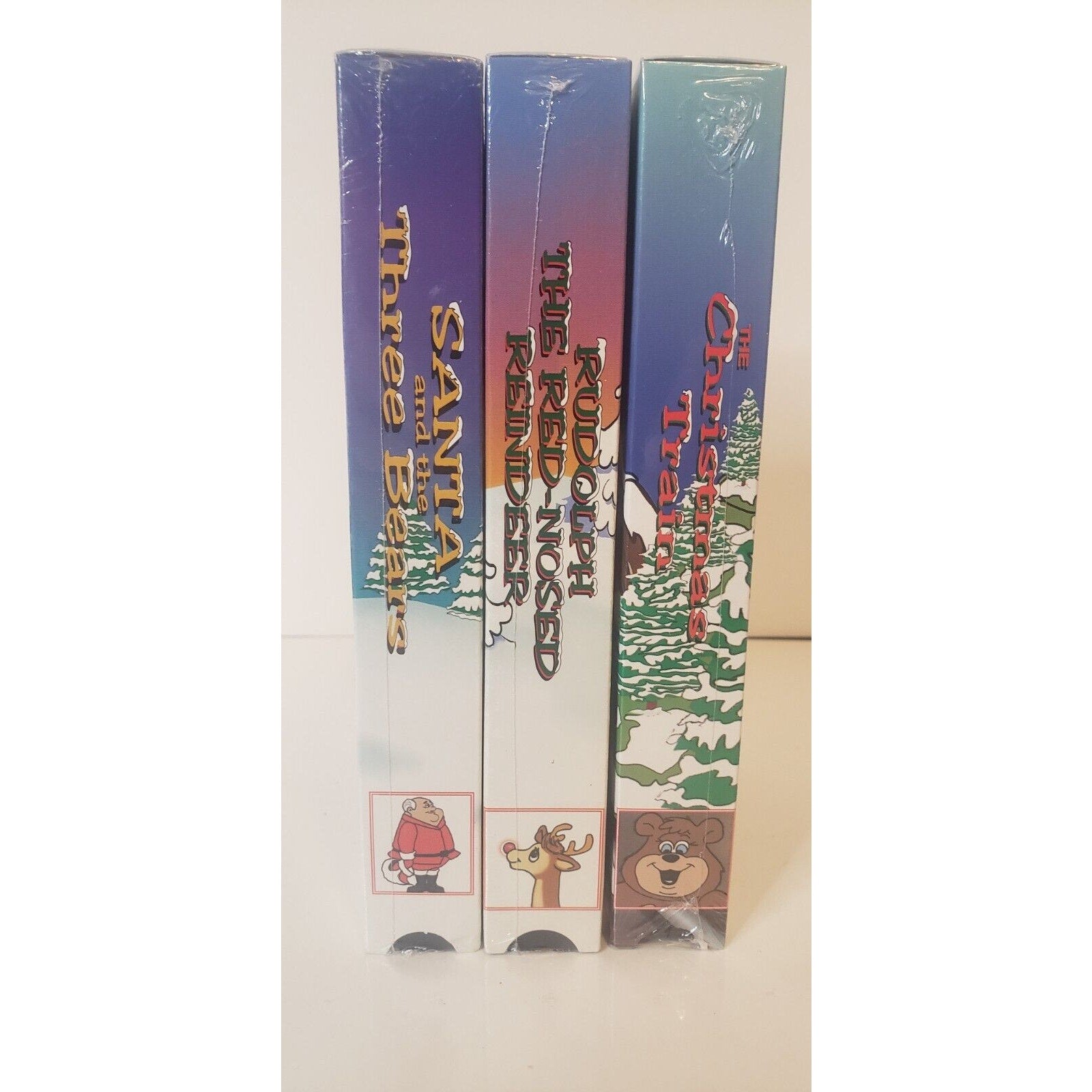 Christmas Kids VHS Lot of 3 - Christmas Train, Santa & 3 Bears, Rudolph NEW