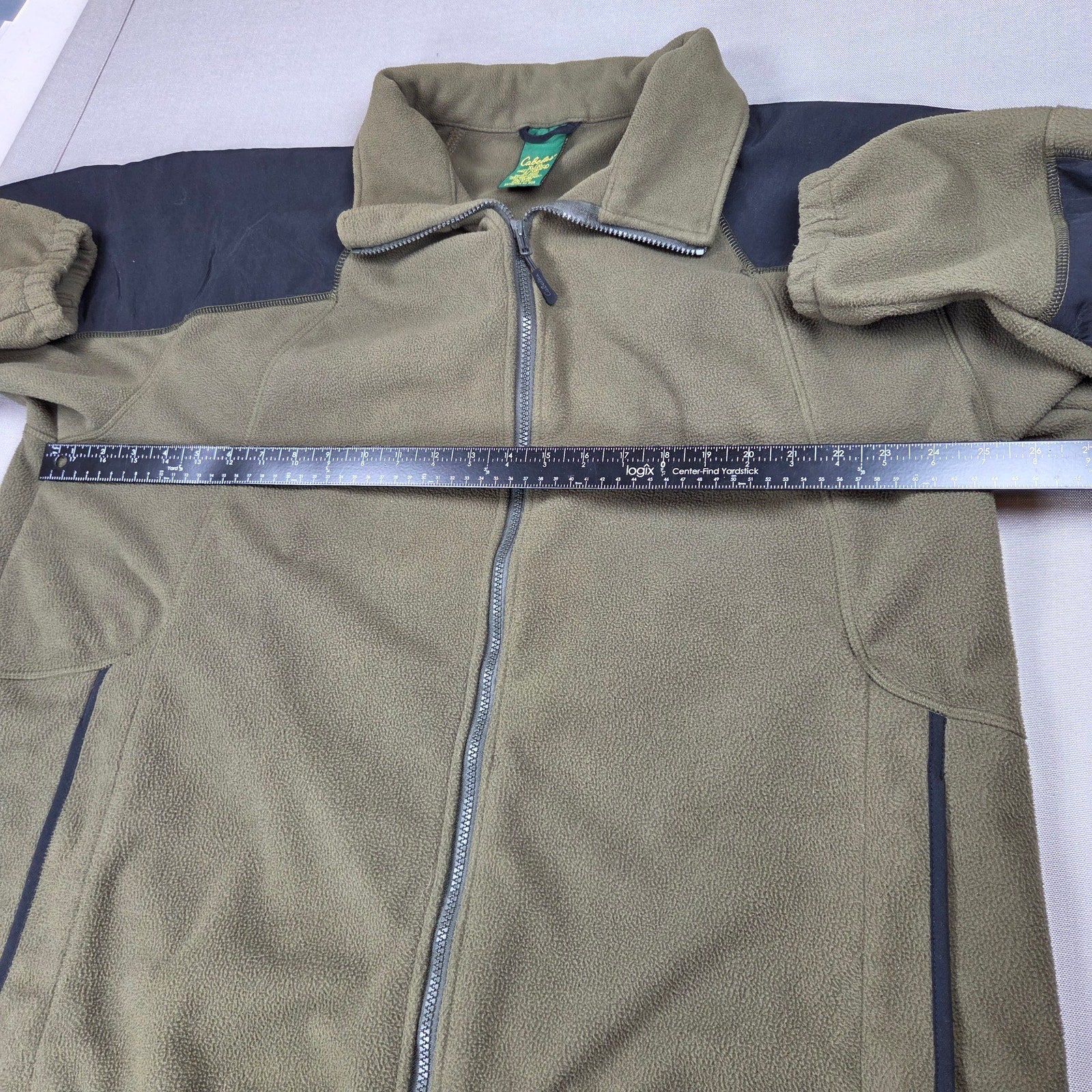 Cabela's XL Tall Full Zip Fleece Jacket Green Outdoor Hunting Polyester XLT