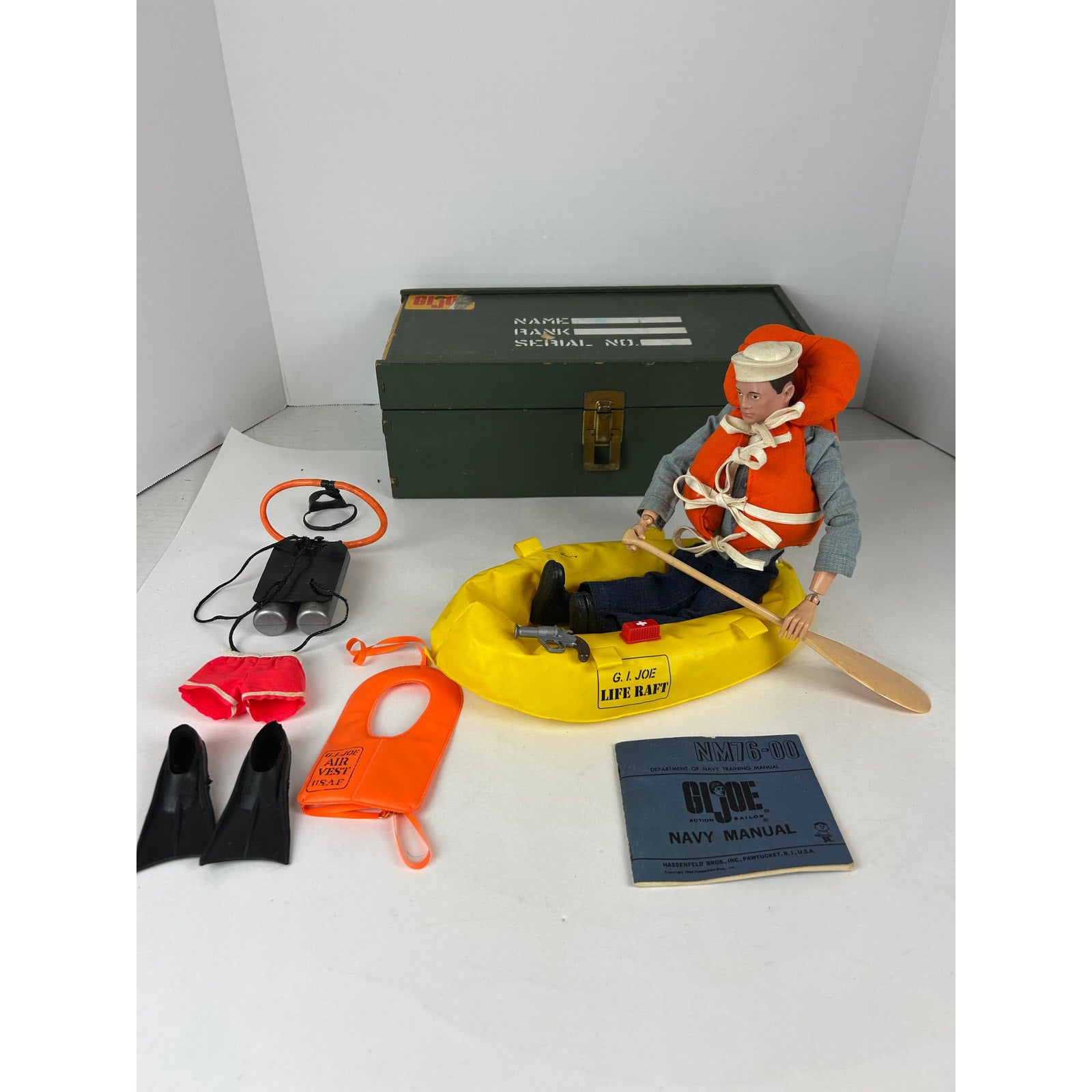 G.I. Joe 1970s Sea Rescue Lot Complete Figure Gear Footlocker Hasbro