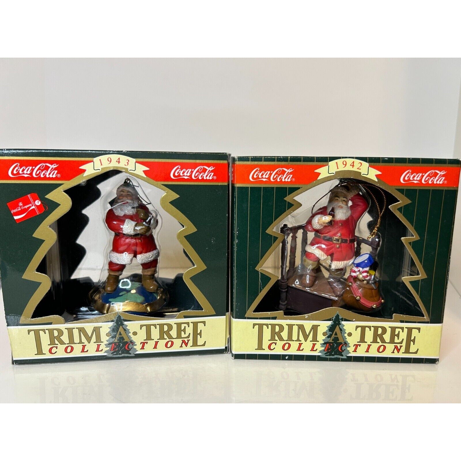 Coca-Cola Trim-A-Tree Collection Ornaments Set of 2 – Vintage 1990s x95