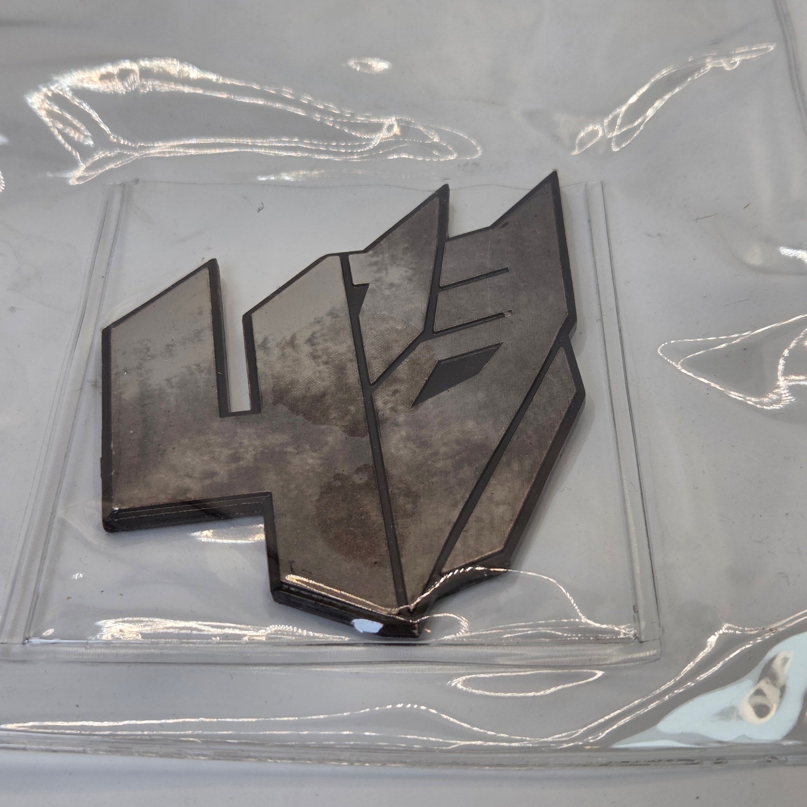 Transformers 4 AOE Metal Logo Magnet Promotional Emblem 2014 Decepticon Auto