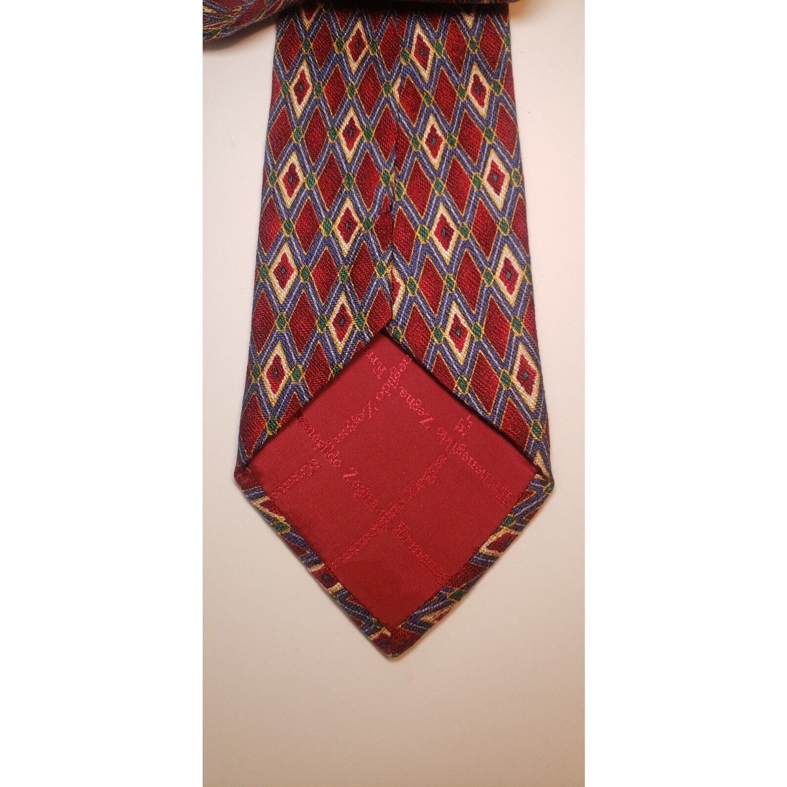Ermenegildo Egna Geometric Diamond Red Silk Tie Italy