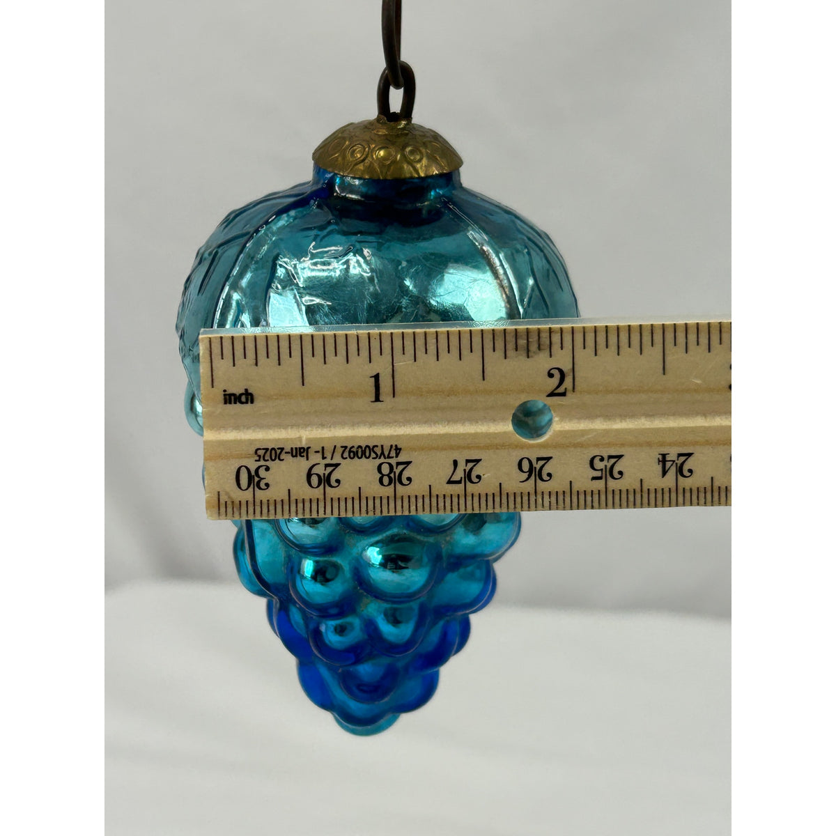 Antique German Kugel Cobalt Blue Grape Cluster Glass Christmas Ornament 4"