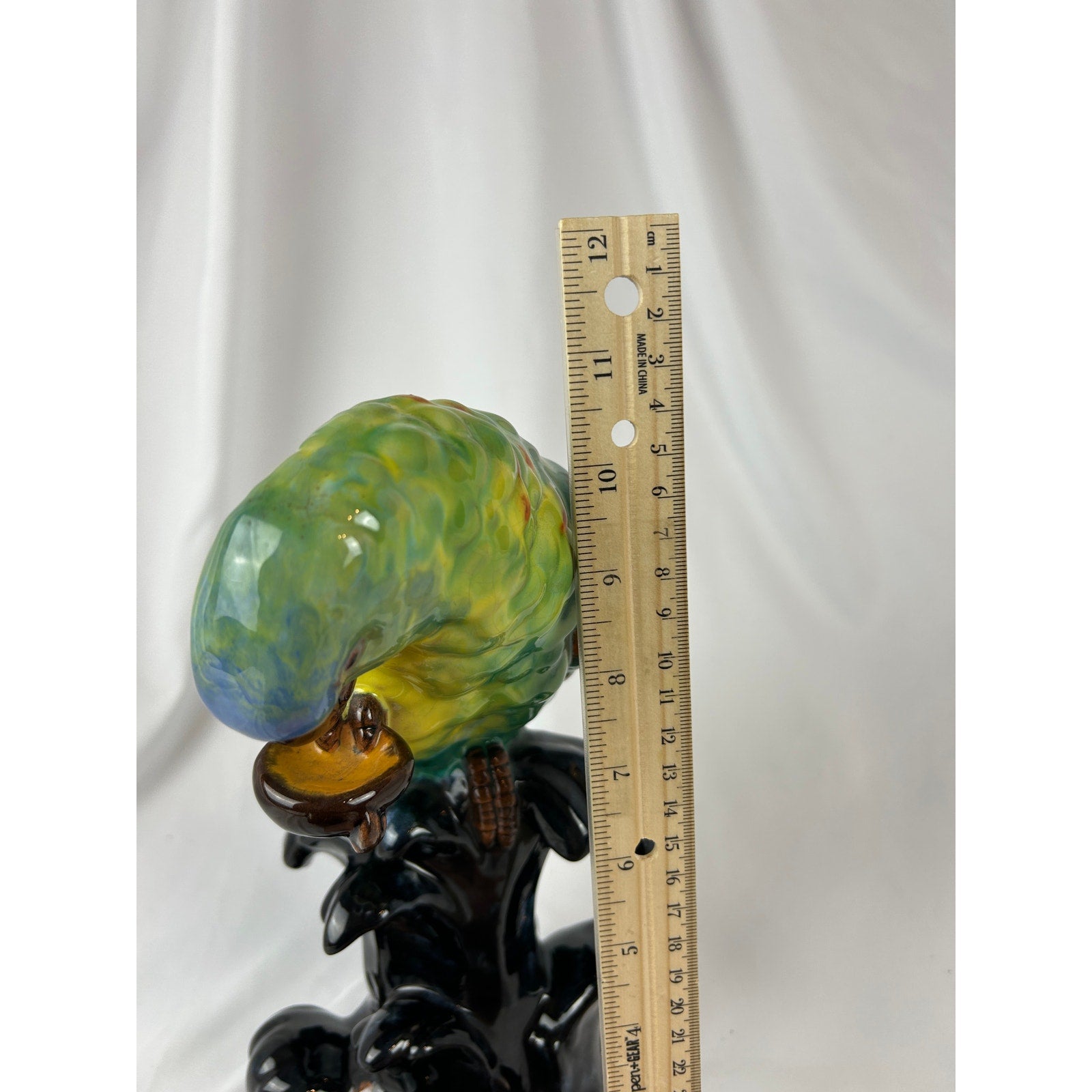 Vintage Austrian Gmundner Keramik GK Mark Parrot Statue Art Pottery Figurine 11”