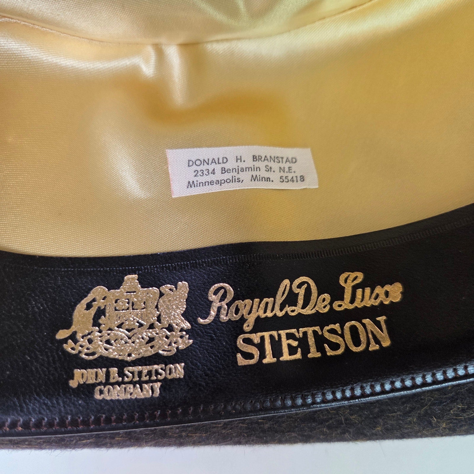 Vintage Stetson Royal De Luxe Pork Pie Hat Maurice Rothschild 6 7/8 Minneapolis