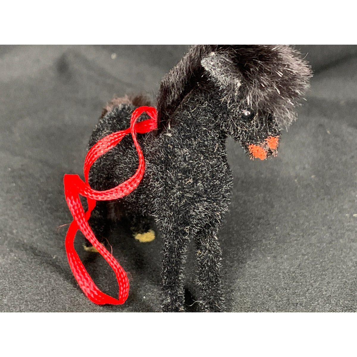Vintage Wagner Handwork Black Flocked Horse West Germany 1983-1990