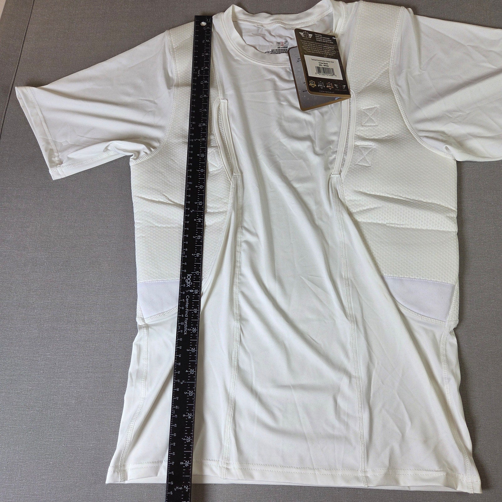 CCW Tactical Compression Holster Shirt Concealed Carry Crew Neck 2XL White
