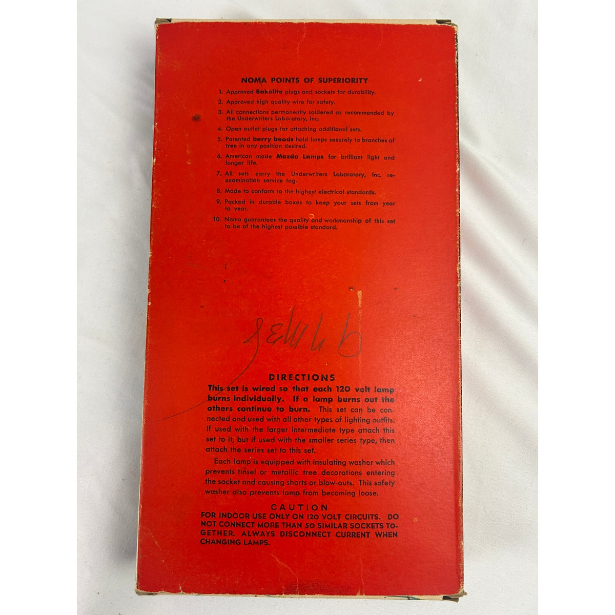 1939 NOMA No 3010 Christmas Lights Mazda C7 Bulbs Original Box Vintage