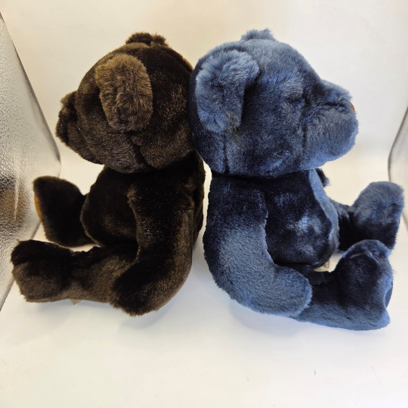 Velvete by Greek Plush Bears Lot of 2 Brown & Blue Stuffed Animals