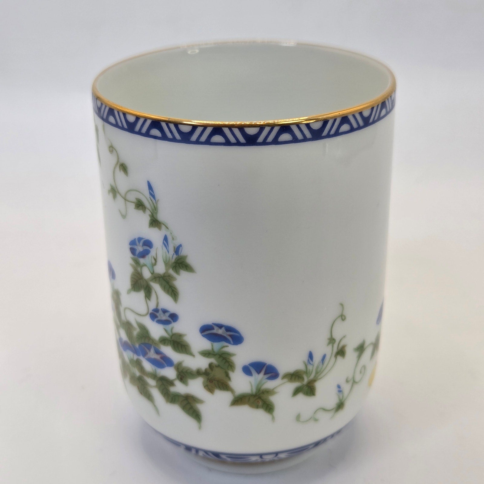 Franklin Porcelain 1985 Rooster Morning Glories Flower Bird Series Cup Japan