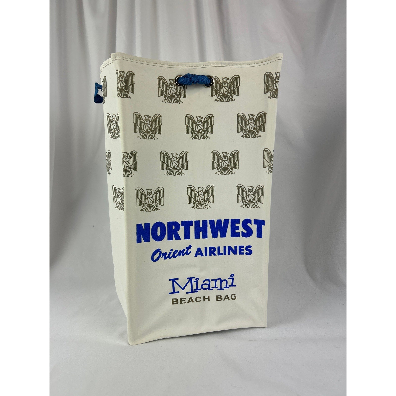 Vintage Northwest Orient Airlines Miami Beach Bag Airline Tote Movie Props
