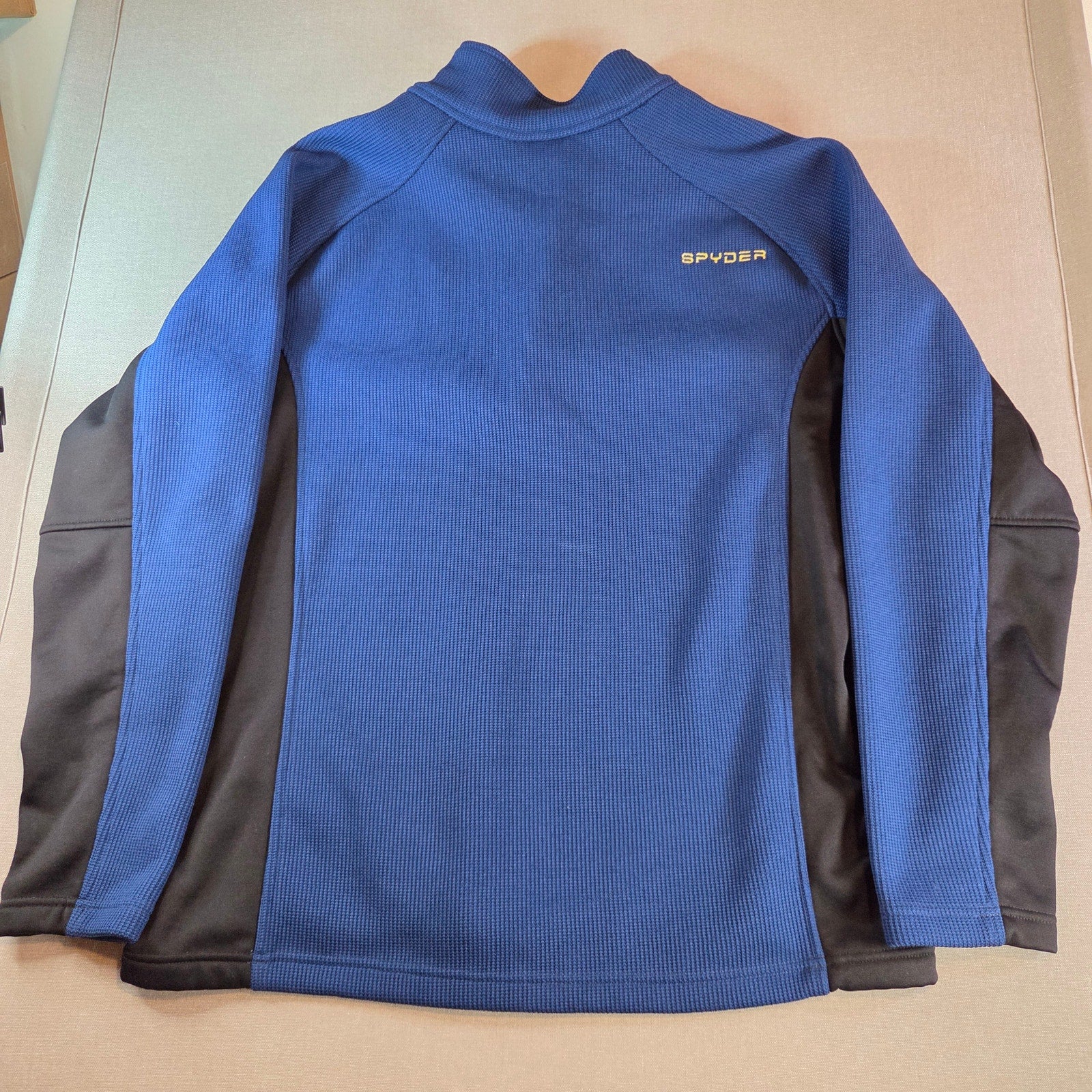 Spyder Men’s XXL 1/4 Zip Pullover Blue Black Yellow Performance Fleece