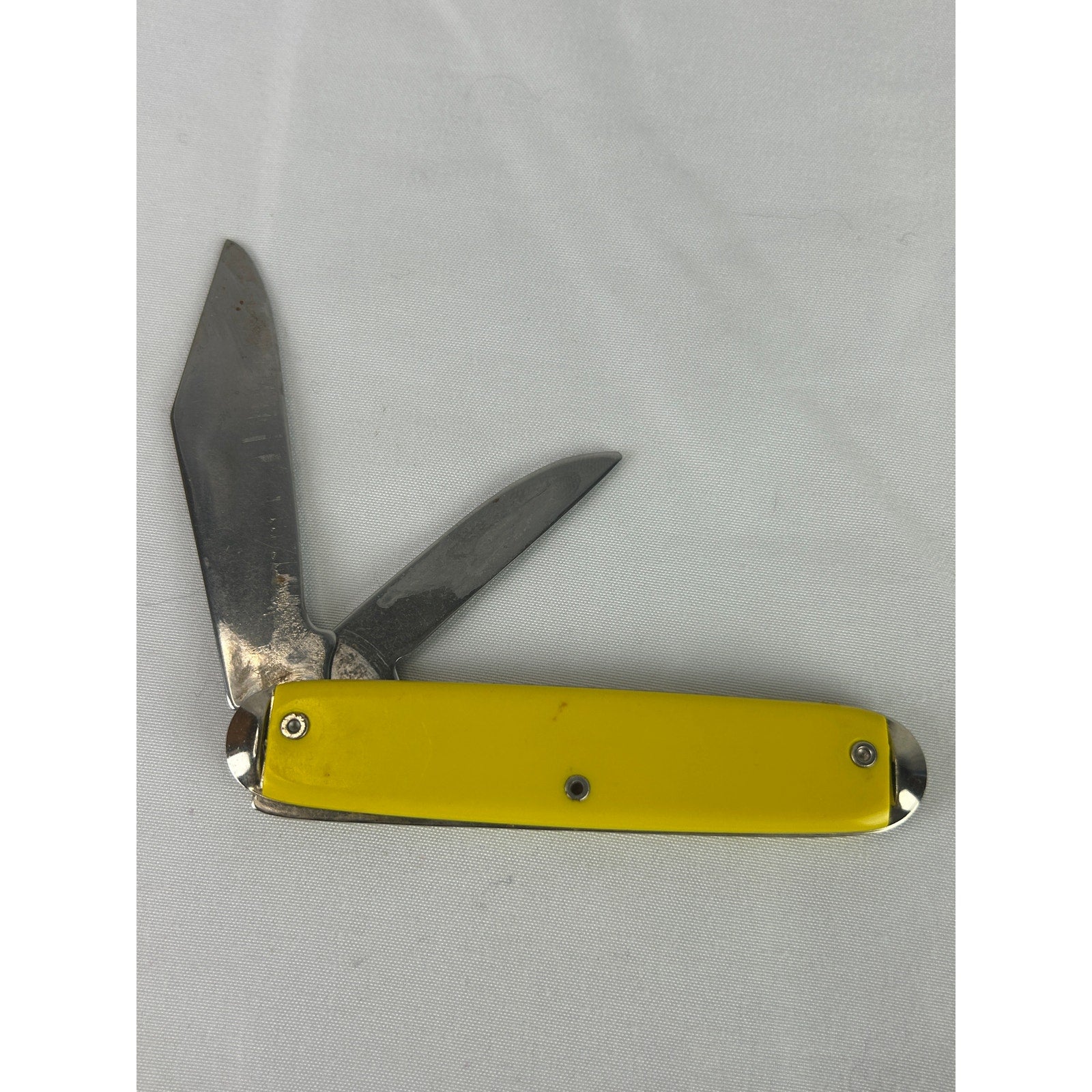 Vintage Coca Cola 5 Cent Yellow Advertising 2 Blade Pocket Knife USA Made