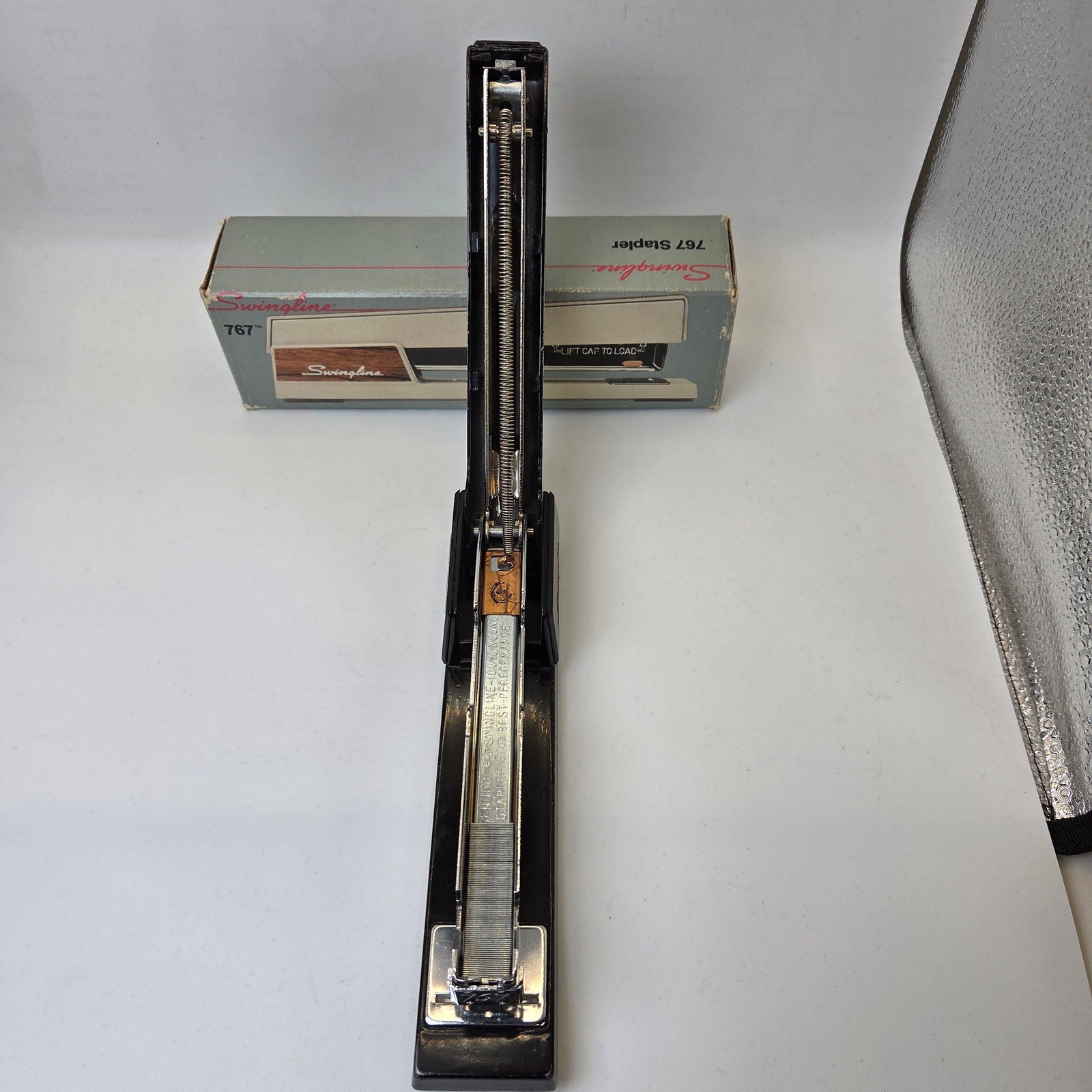 Vintage Swingline 767 Stapler Black Metal Desktop Stapler w/ Box Made in USA