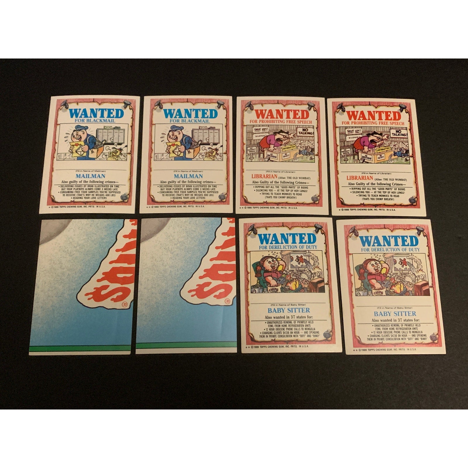 1986 Topps Garbage Pail Kids Series 4 Complete Set w/ Reese Pieces Crystal Gale