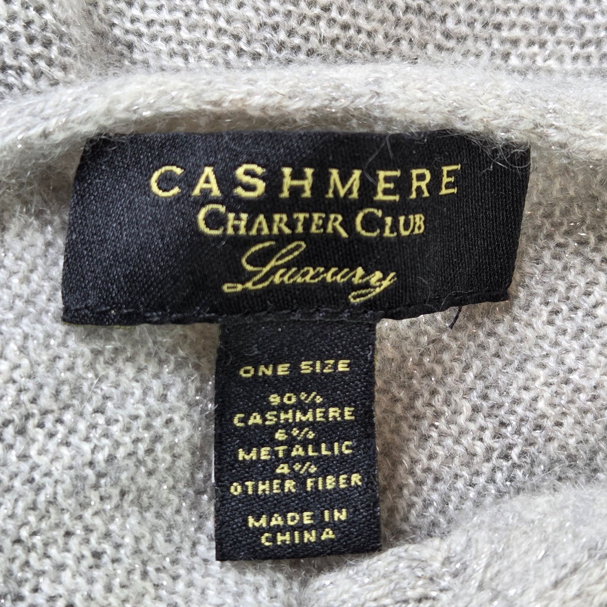 Charter Club Luxury Cashmere Blend Scarf Wrap Metallic Oversized 102"x27"