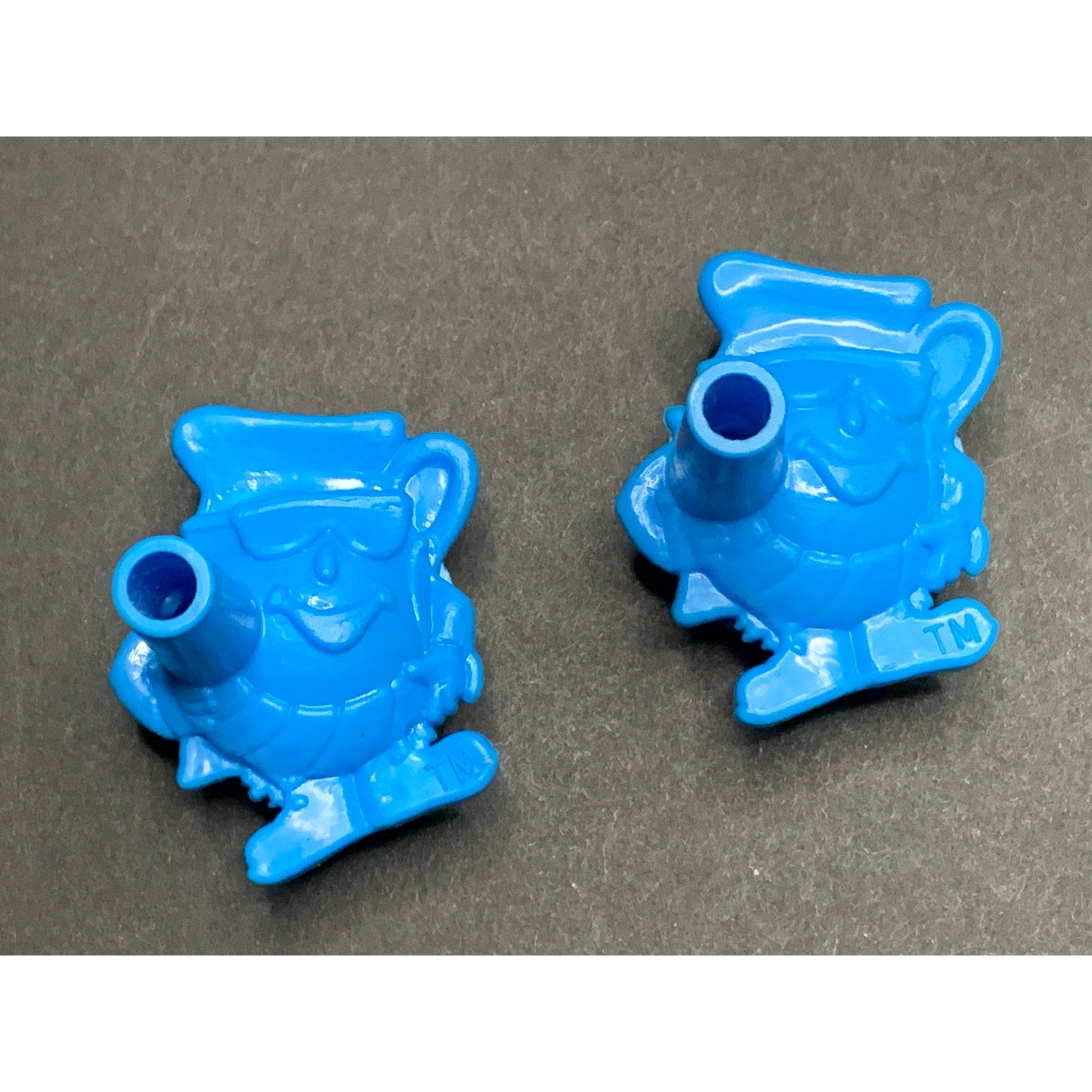 Vintage 1991 Kool-Aid Man Bottle Toppers Blue KGF Inc Promo Lot of 2