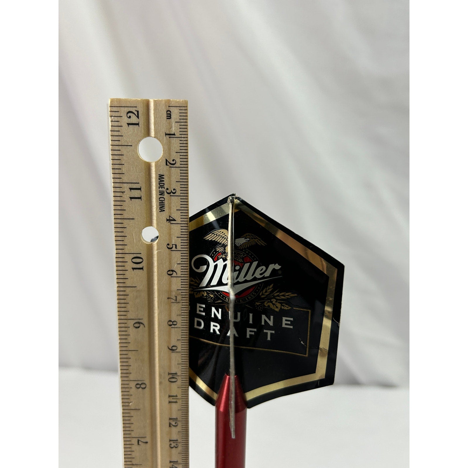 Vintage Miller Genuine Draft MGD Dart Beer Tap Handle Brass Red 11 Inch