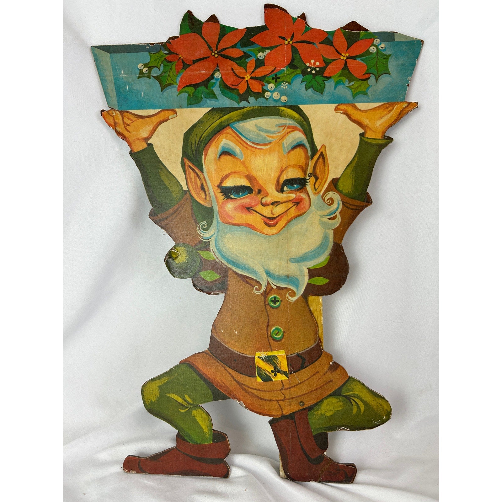 Mid Century Christmas Elf Yard Art Set 4 U Bild Wood Decorations