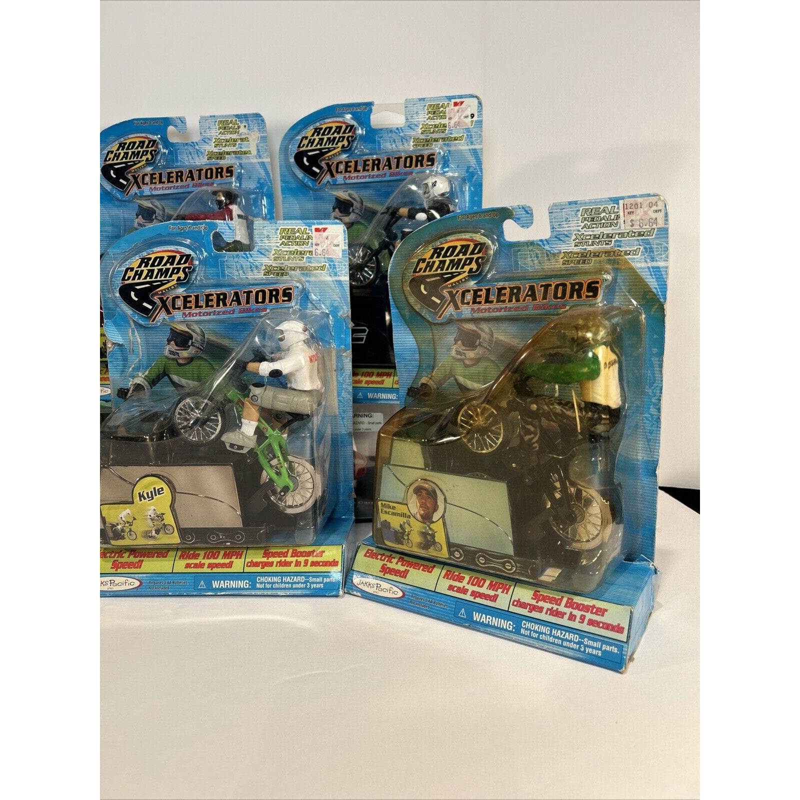 Complete Set of 7 Road Champs Xcelerators Motorized Bikes Jakks Pacific MOC