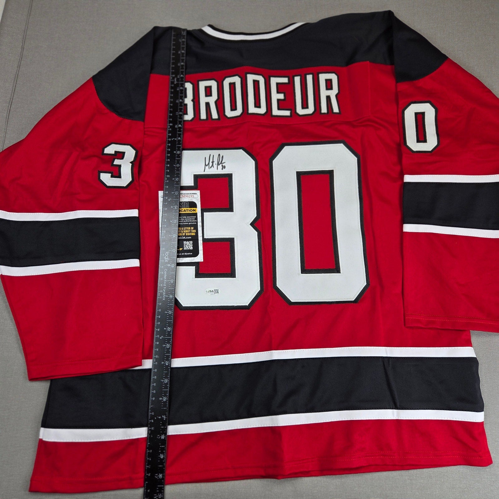 Martin Brodeur Signed Custom NJ Devils Jersey #30 XL JSA Certified Autograph