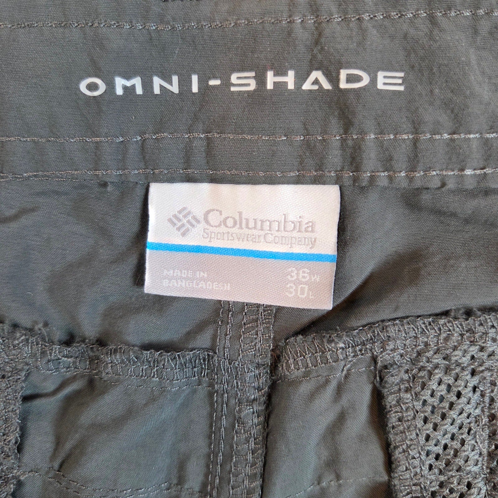 Columbia Omni-Shade Tactel Nylon Hiking Pants Men’s 36x30 Gray UPF Outdoor