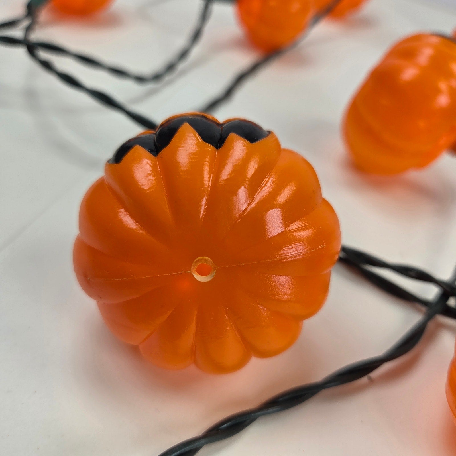 Vintage Halloween Jack O Lantern Pumpkin String Lights 10 Light Tested Working