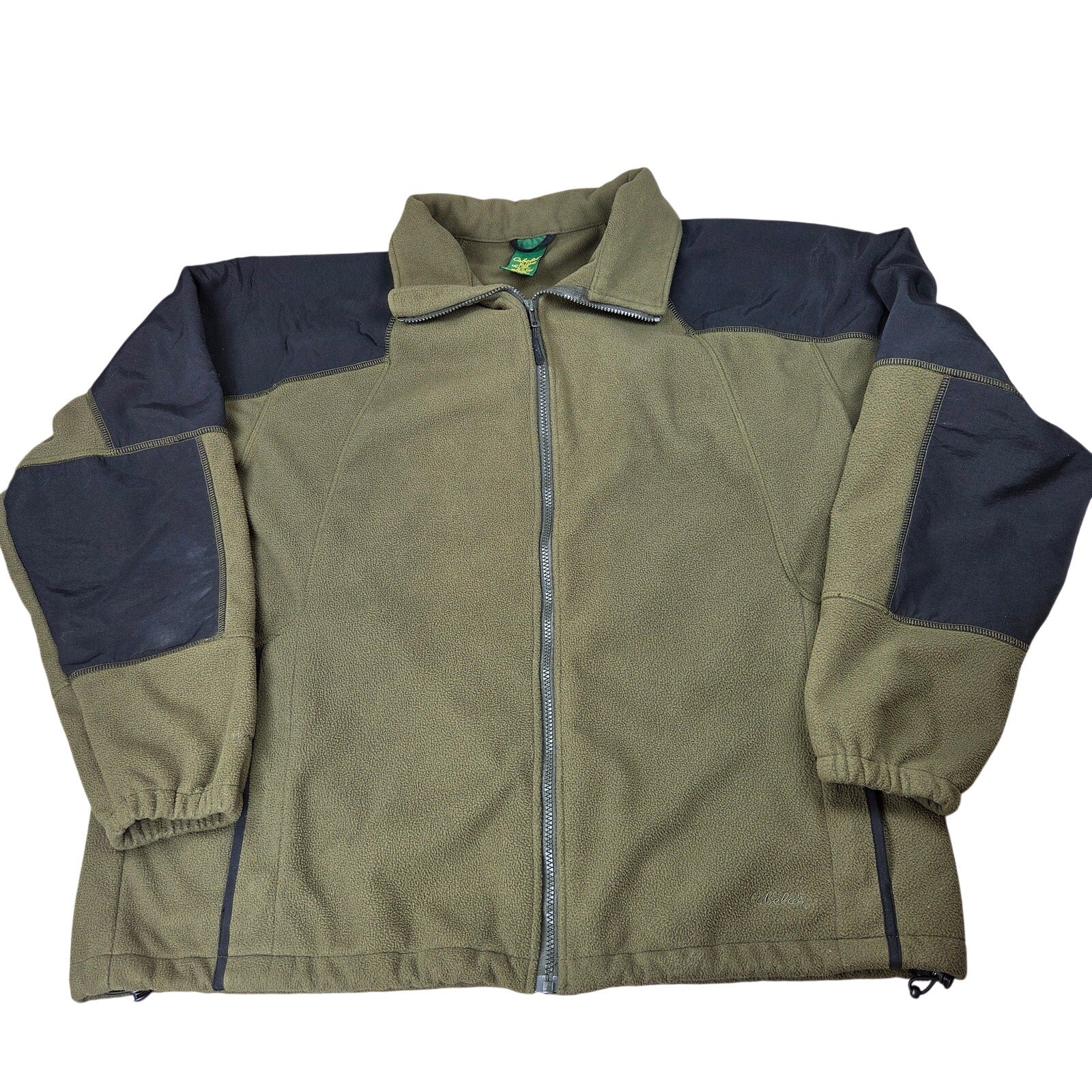 Cabela's XL Tall Full Zip Fleece Jacket Green Outdoor Hunting Polyester XLT