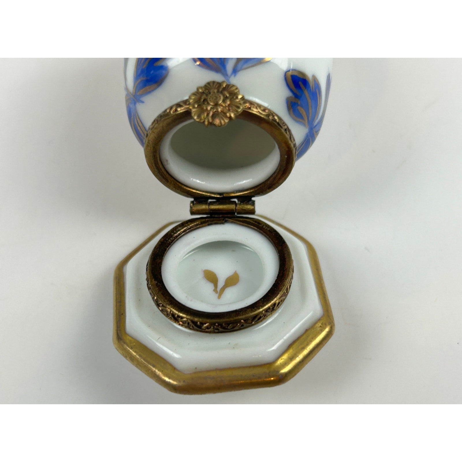 Limoges France Perfume Bottle Trinket Box Charmat Hand Painted Porcelain